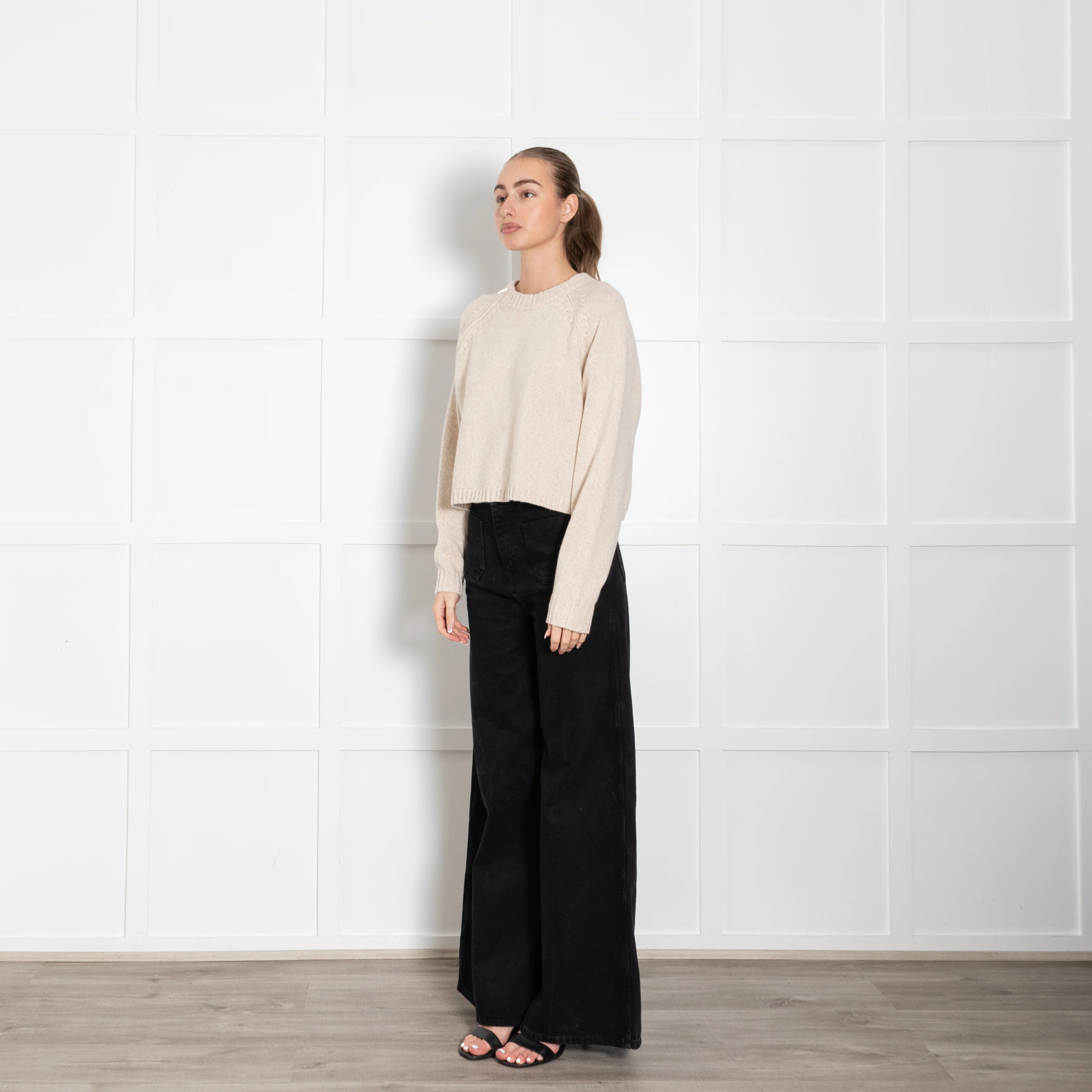 Ba&sh Oatmeal Corvy Zip Shoulder Detail Jumper - Image 3
