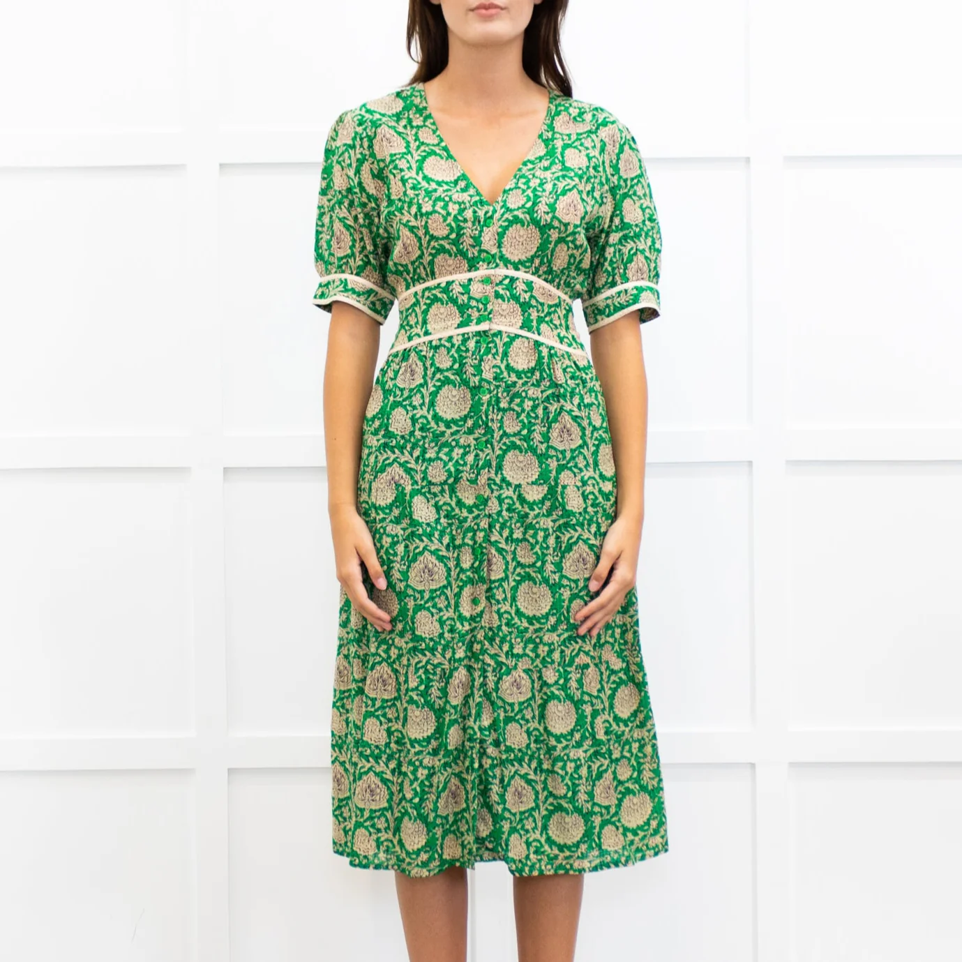 Ba&sh Plume Green Mandala Print Midi Dress - Image 2