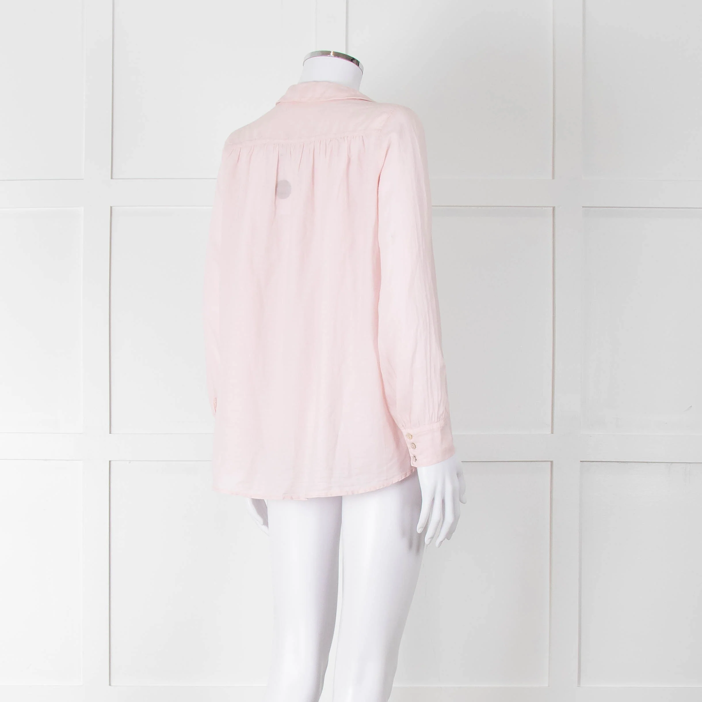Ba&sh Shell Pink Cotton Long Sleeve Blouse - Image 4