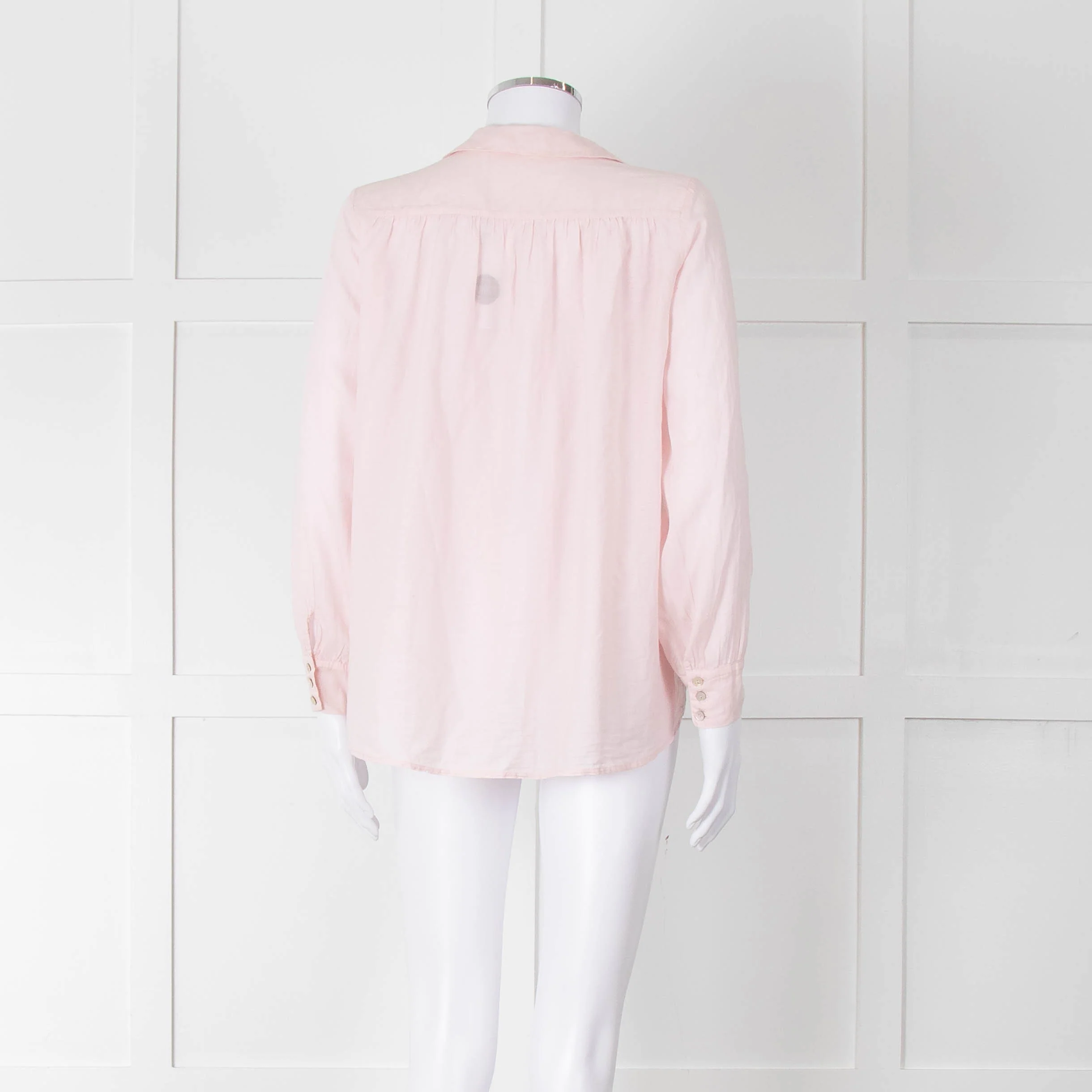 Ba&sh Shell Pink Cotton Long Sleeve Blouse - Image 5