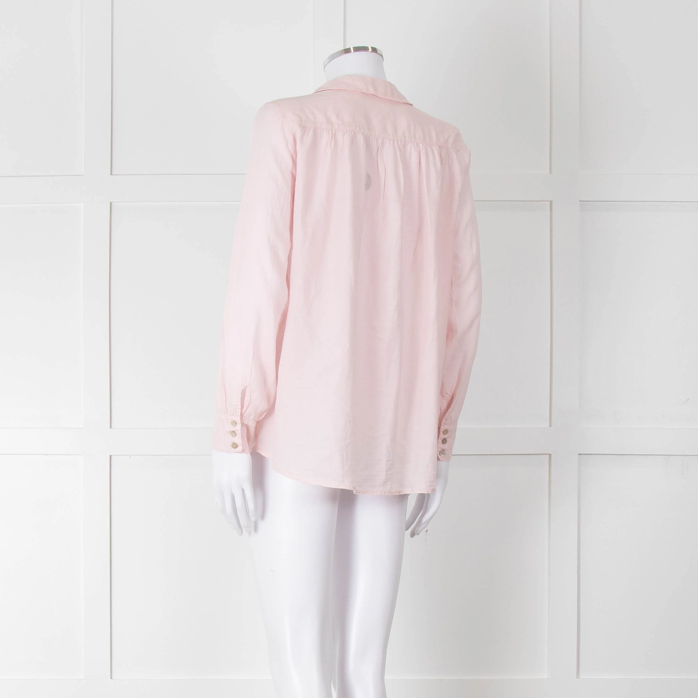 Ba&sh Shell Pink Cotton Long Sleeve Blouse - Image 6
