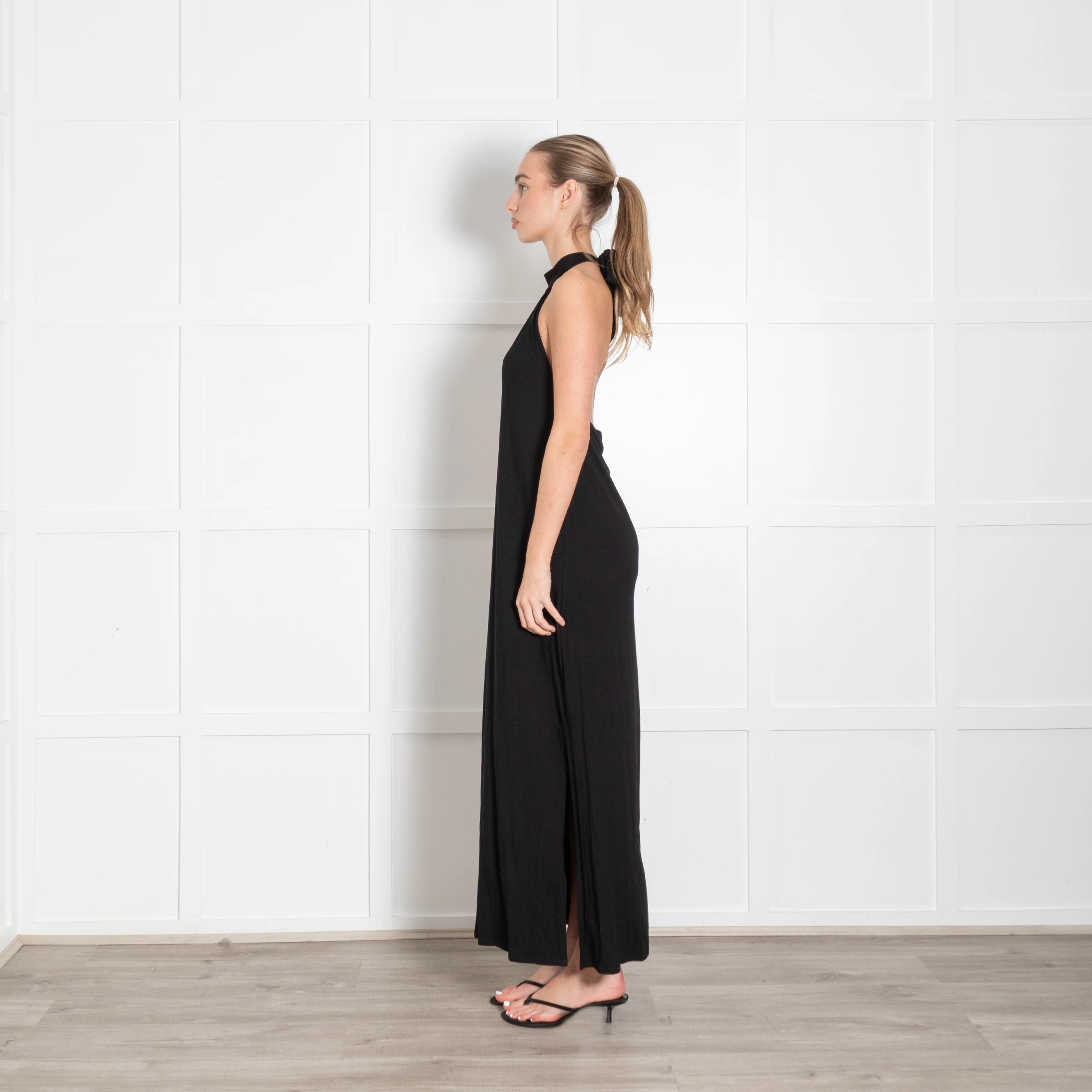 Baukjen Black Halter Neck Maxi Dress - Image 4