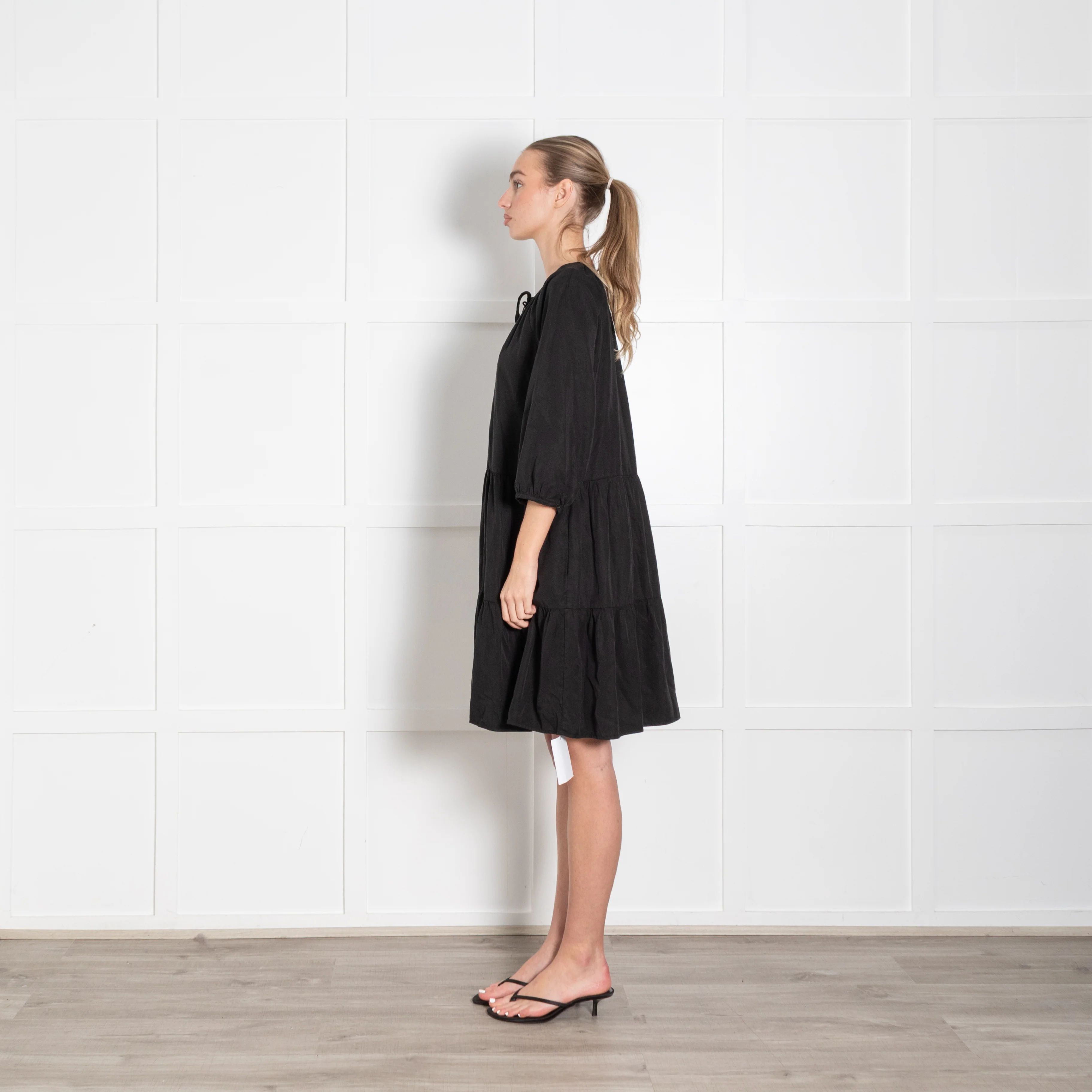 Baukjen Black Tiered Mini Dress - Image 4