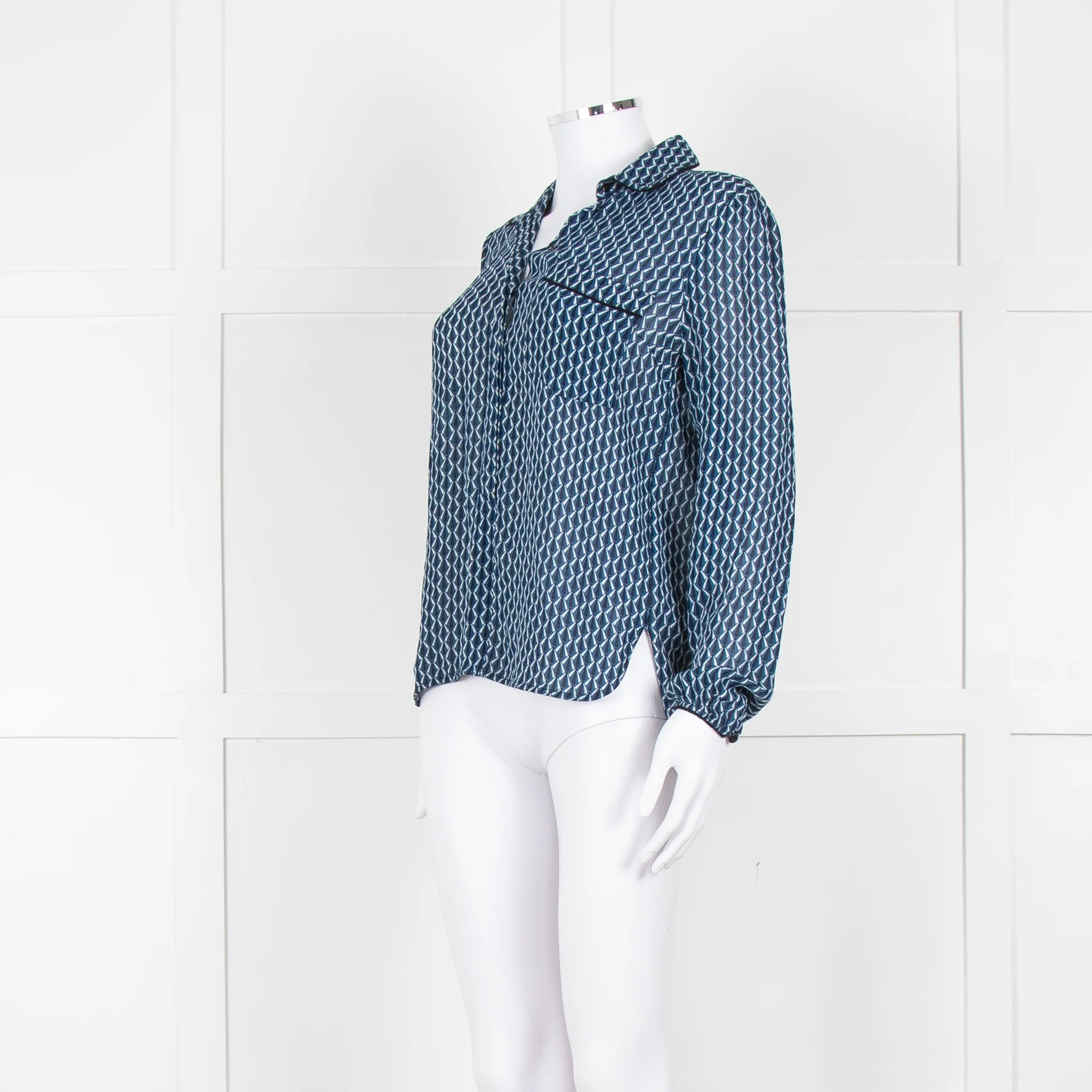 Baum Und Pferdgarten Blue Cream Navy Print Blouse - Image 8