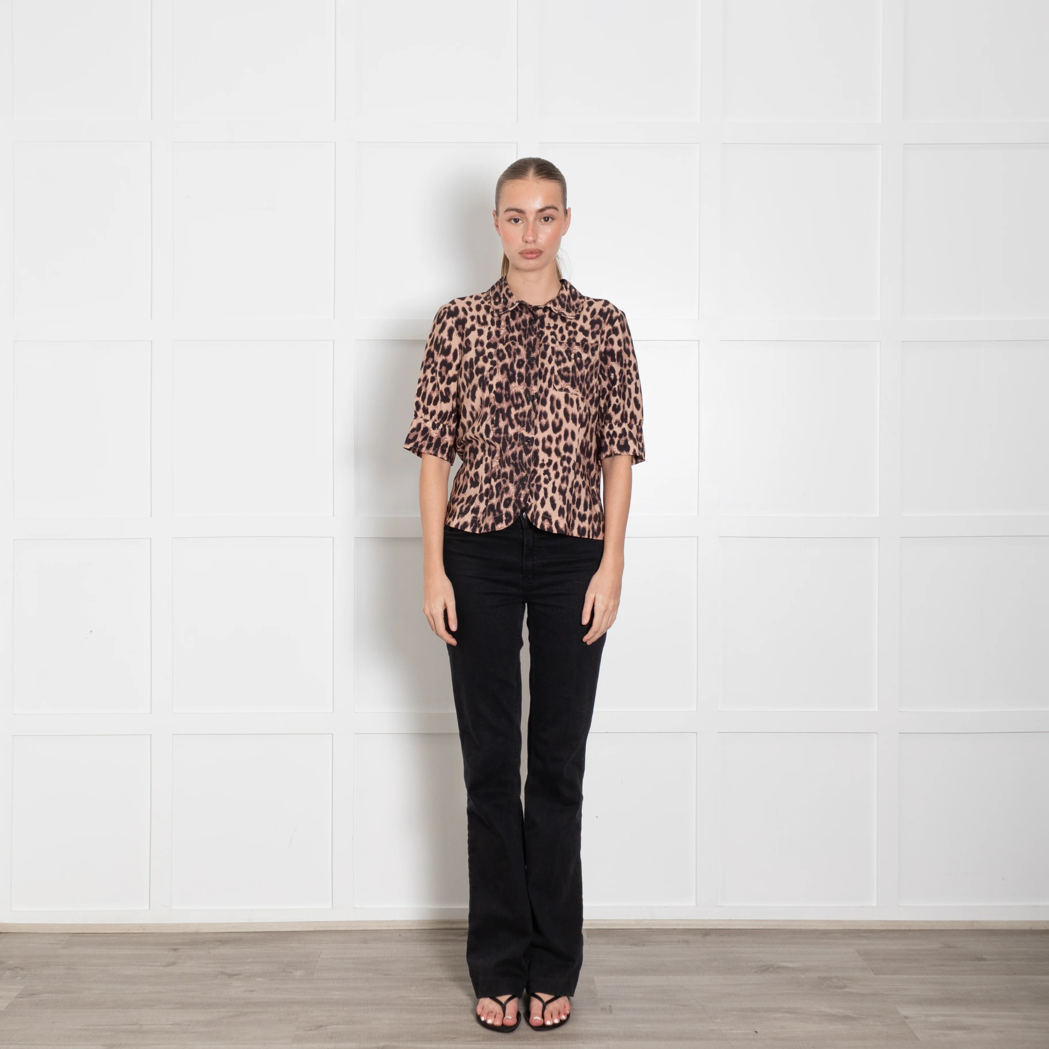 Baum Und Pferdgarten Brown Animal Print Short Sleeve Shirt