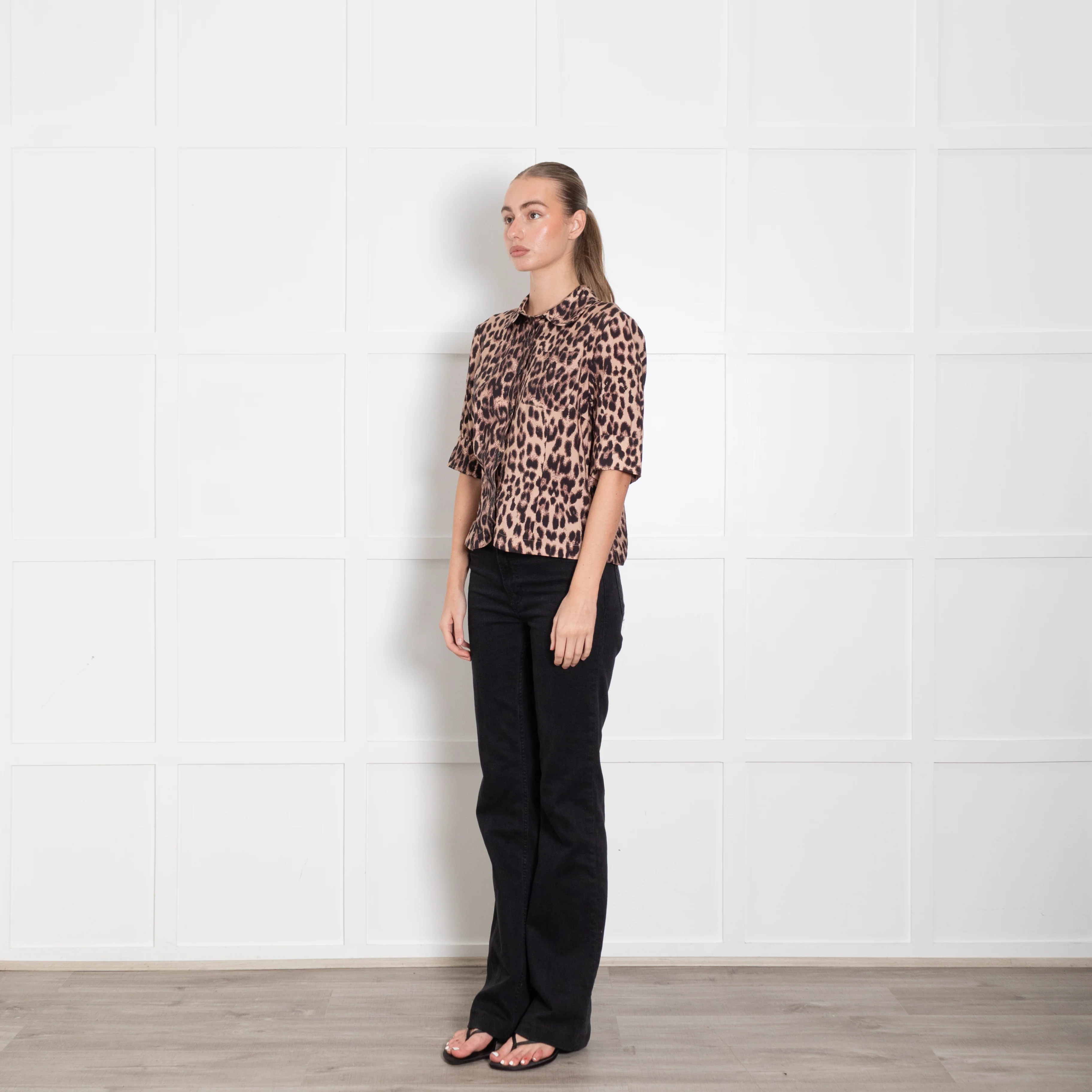 Baum Und Pferdgarten Brown Animal Print Short Sleeve Shirt - Image 3