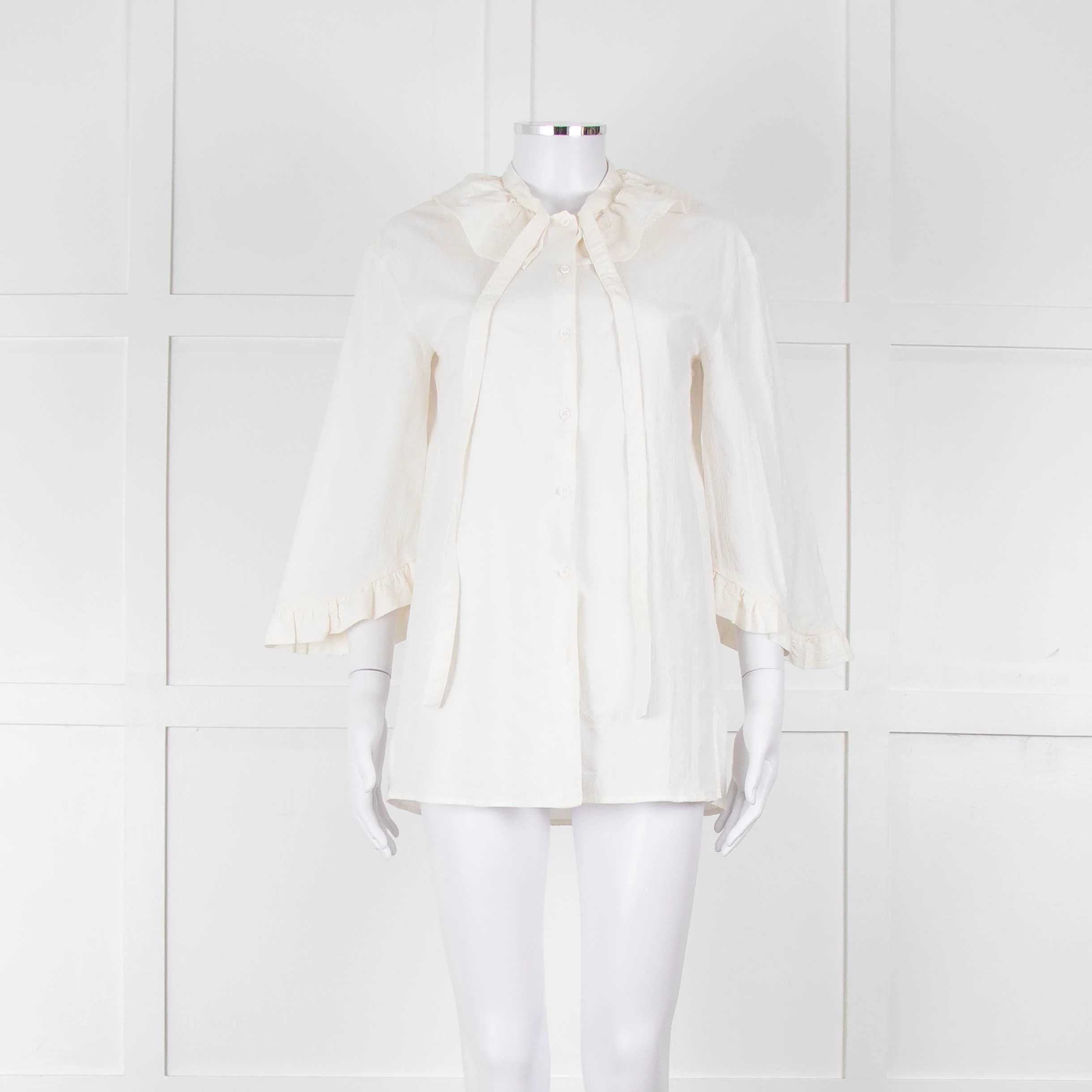 Baum Und Pferdgarten Cream Textured Frill Trim Top