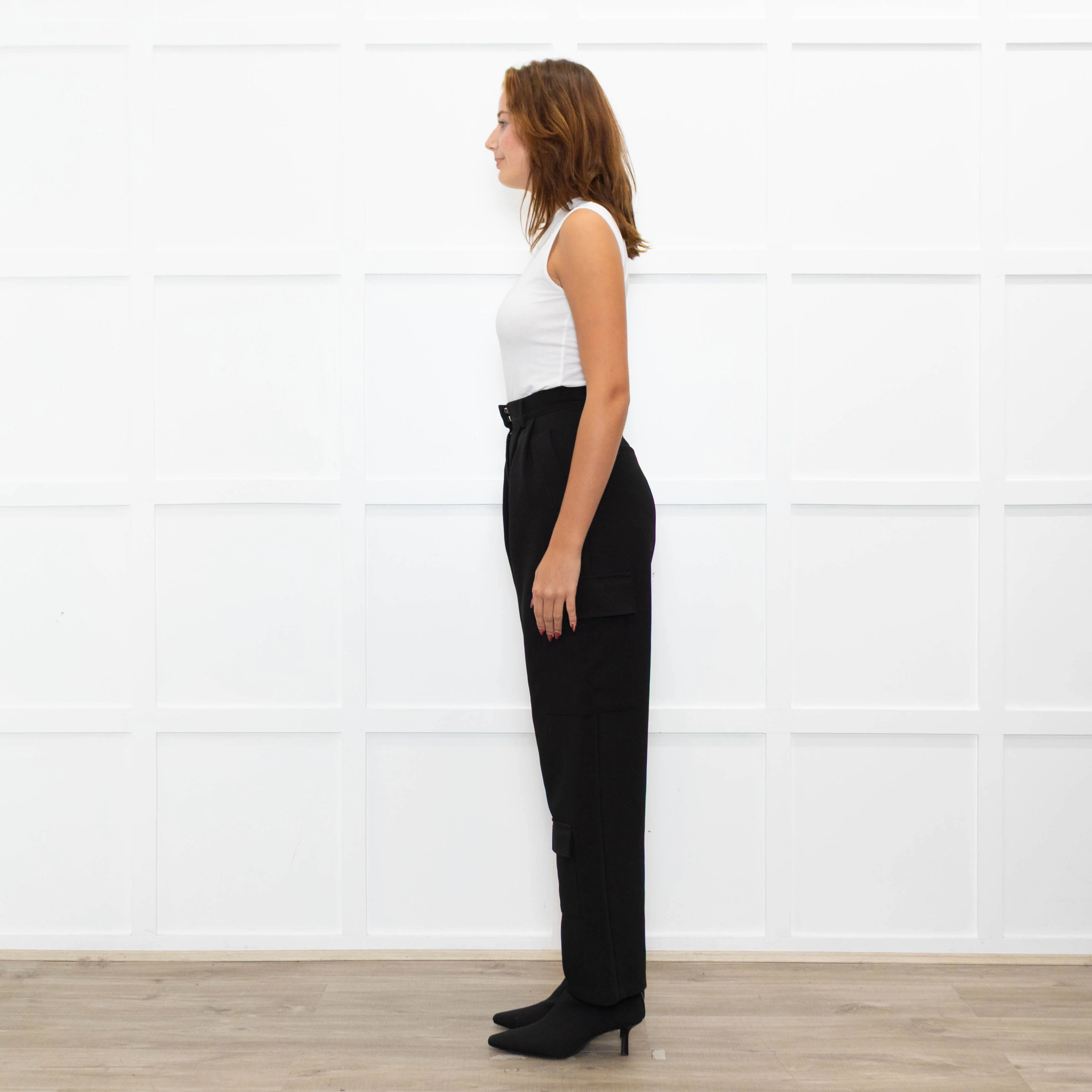 Bayse Black High Waisted Cargo Trousers - Image 4