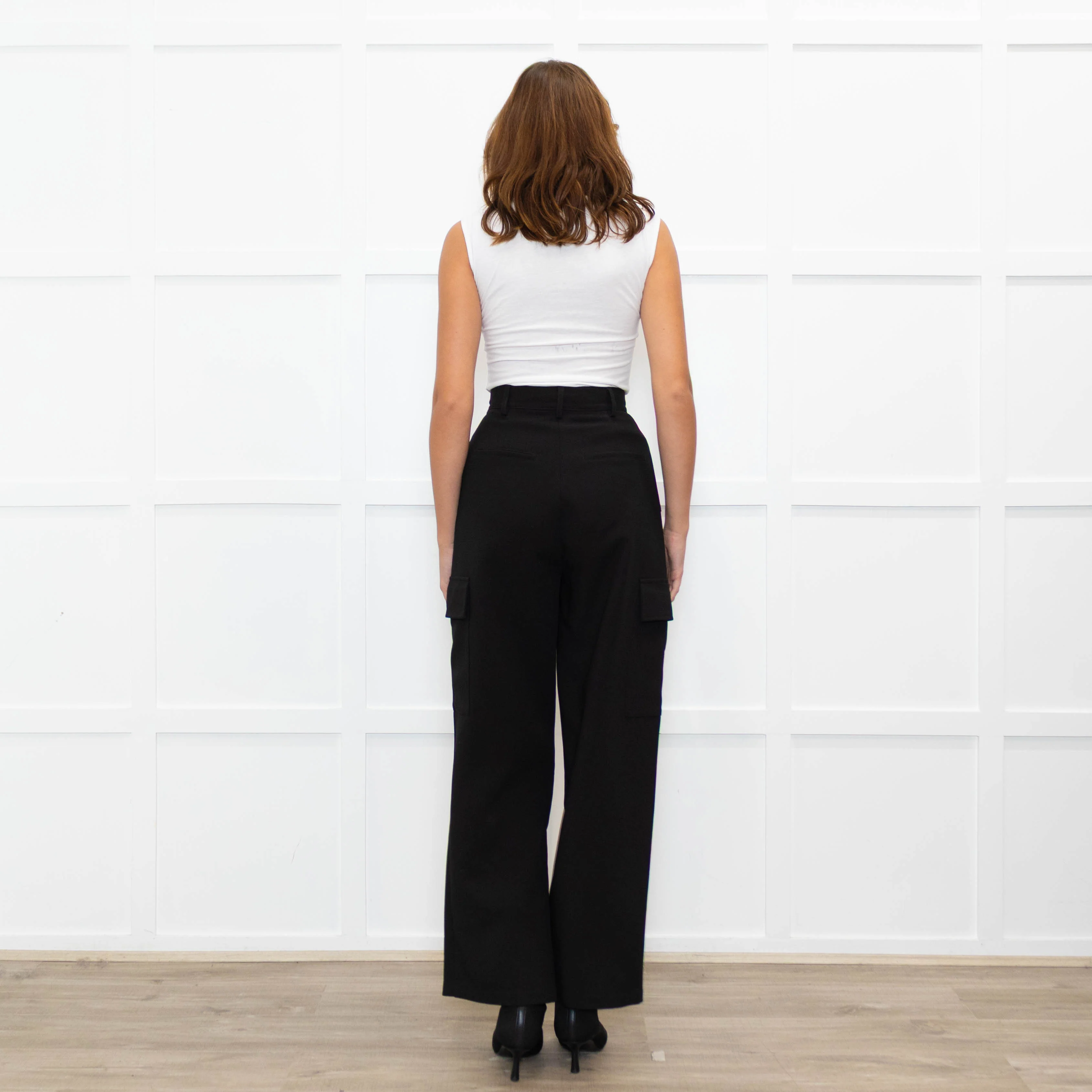 Bayse Black High Waisted Cargo Trousers - Image 5