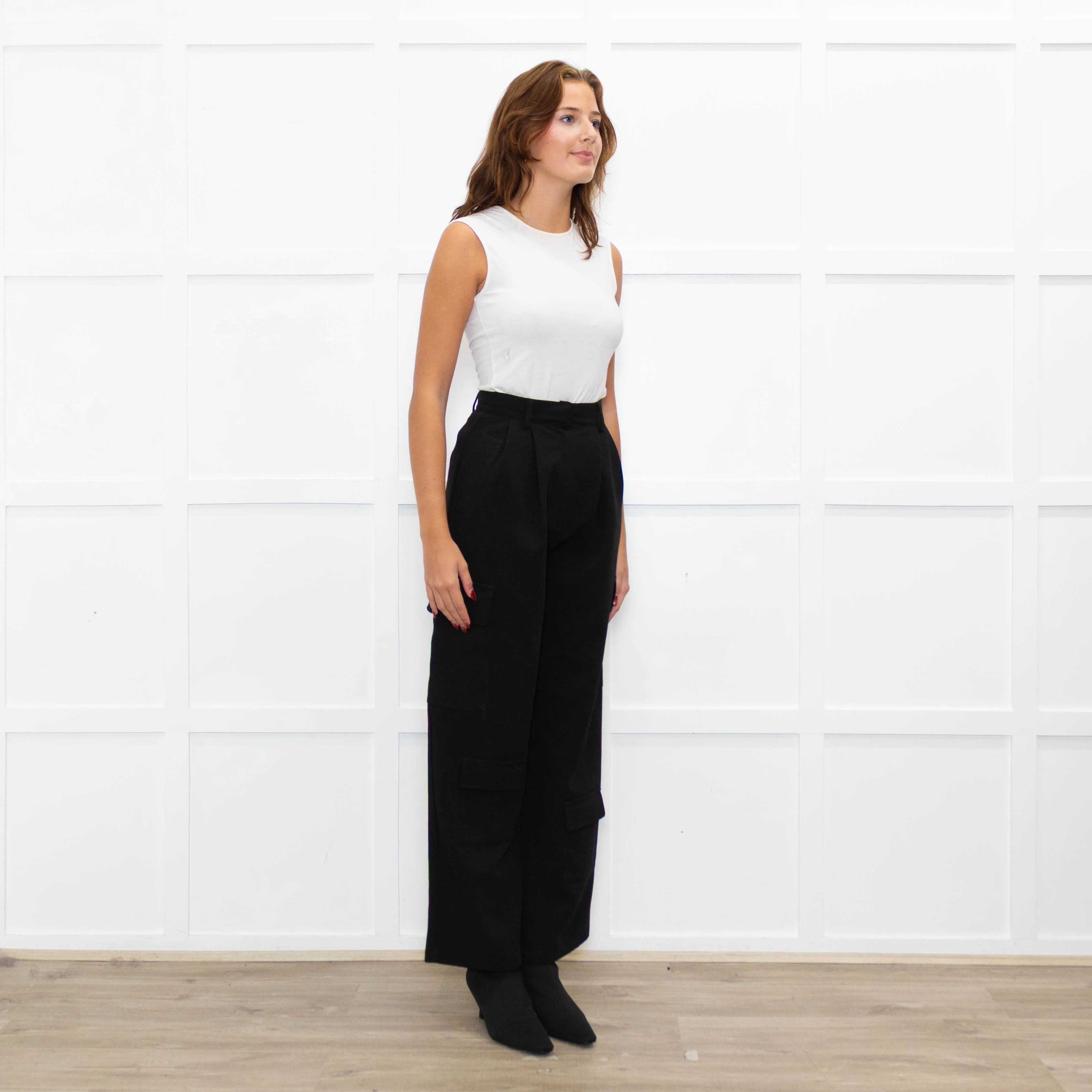 Bayse Black High Waisted Cargo Trousers - Image 7