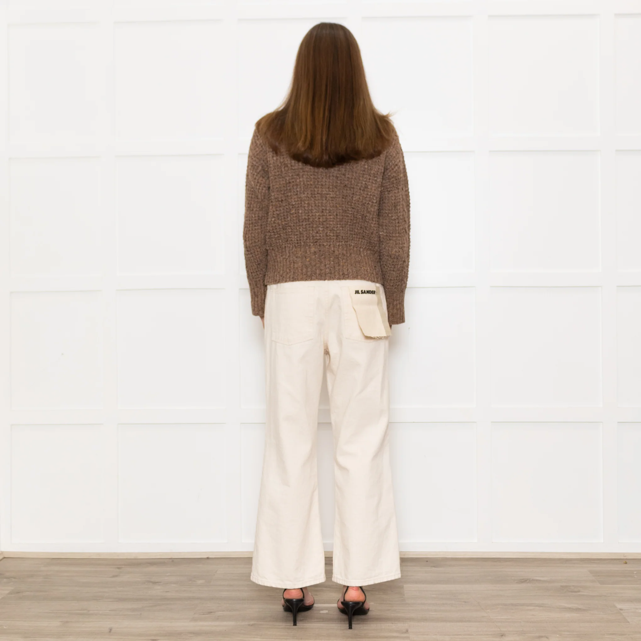 Beatriz Furest Brown Cable Wool Blend Sweater - Image 5