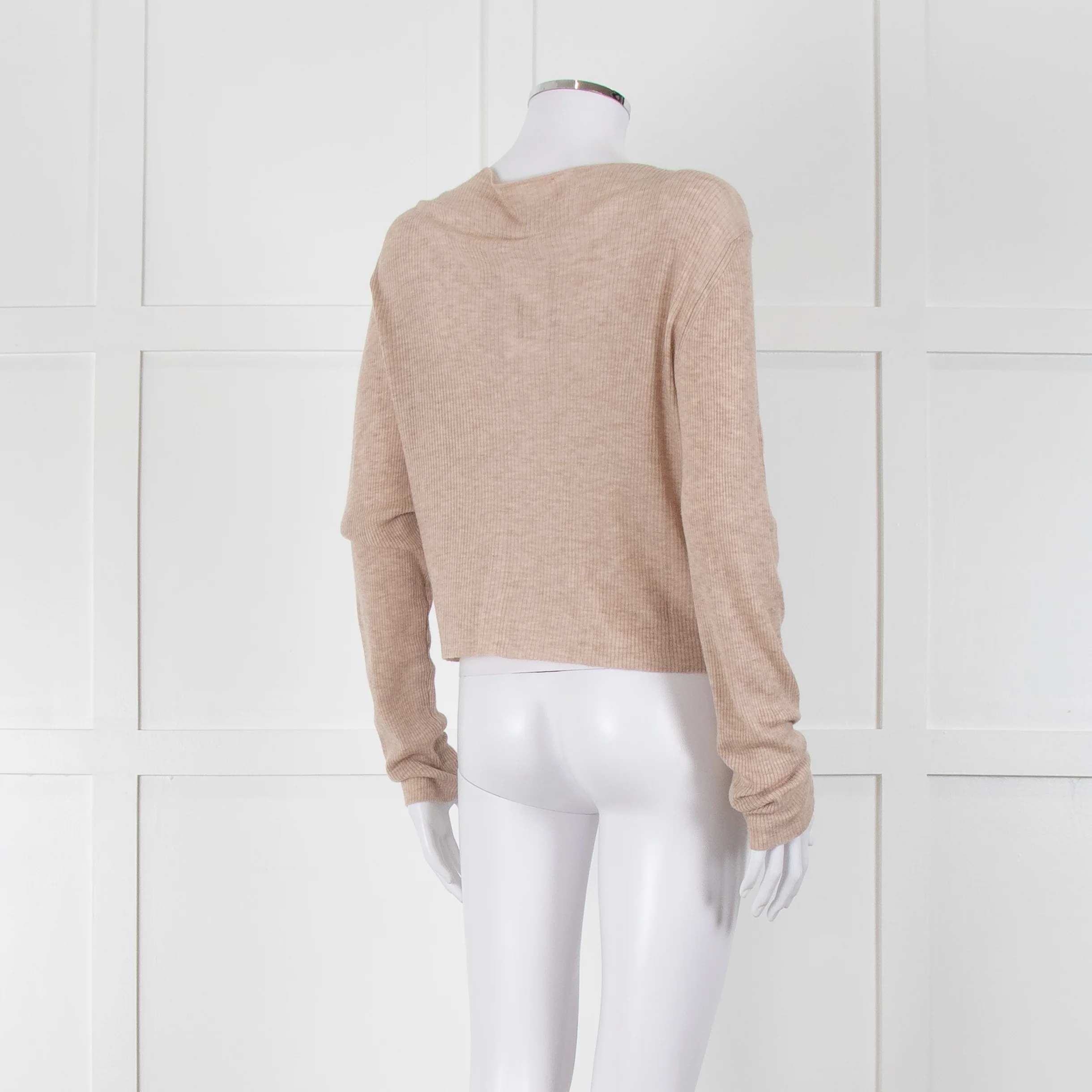 Bella Dahl Beige Fine Knit V Neck Cardigan - Image 4