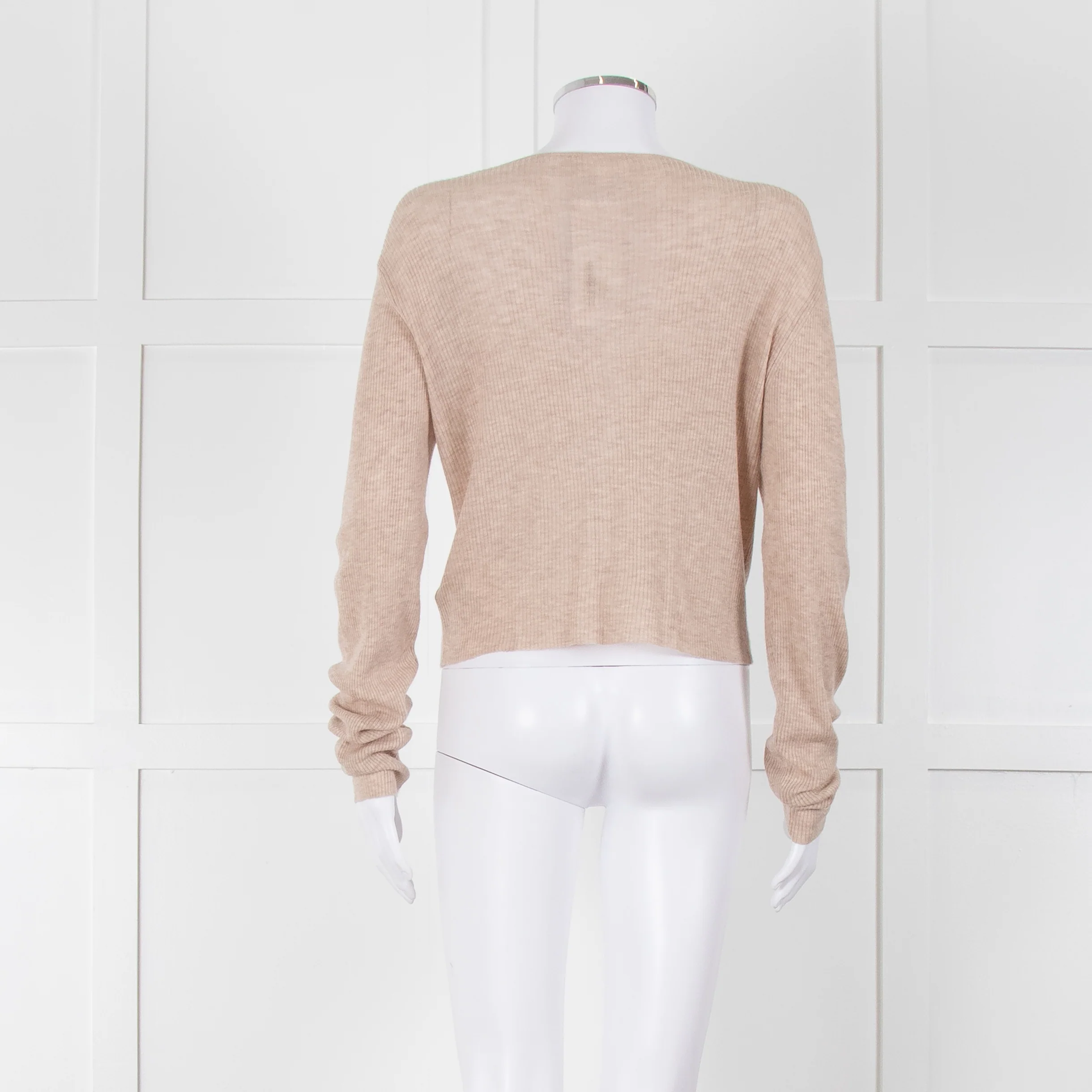 Bella Dahl Beige Fine Knit V Neck Cardigan - Image 5
