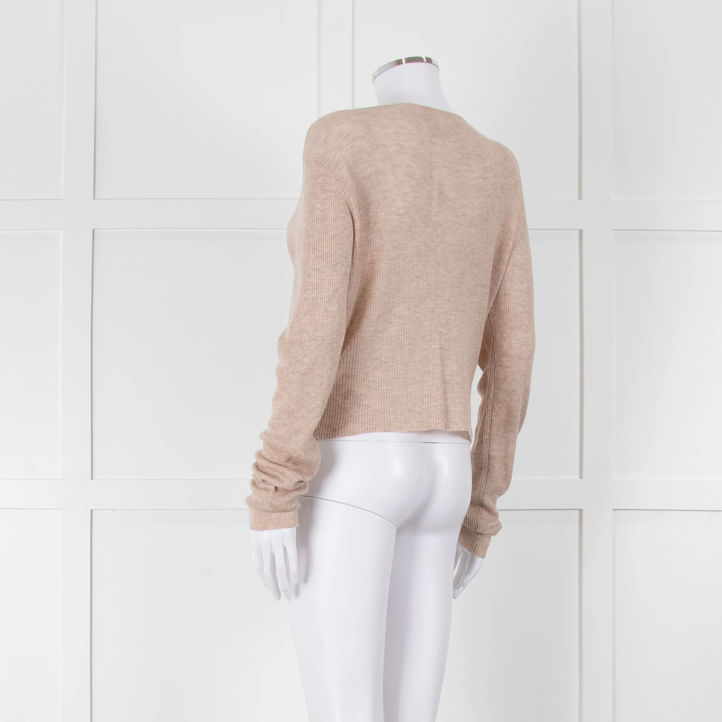 Bella Dahl Beige Fine Knit V Neck Cardigan - Image 6