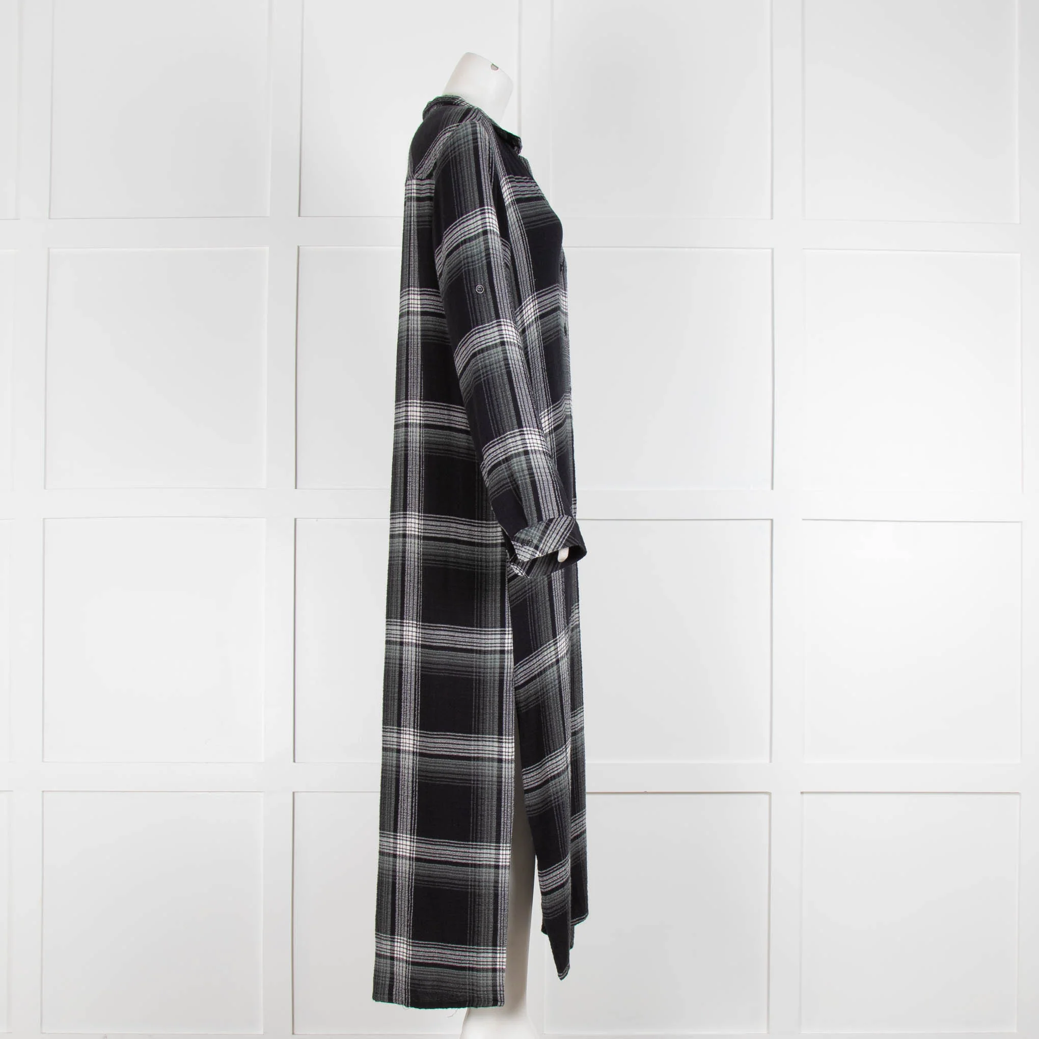 Bella Dahl Black And White Check Shirt Maxi Dress - Image 2