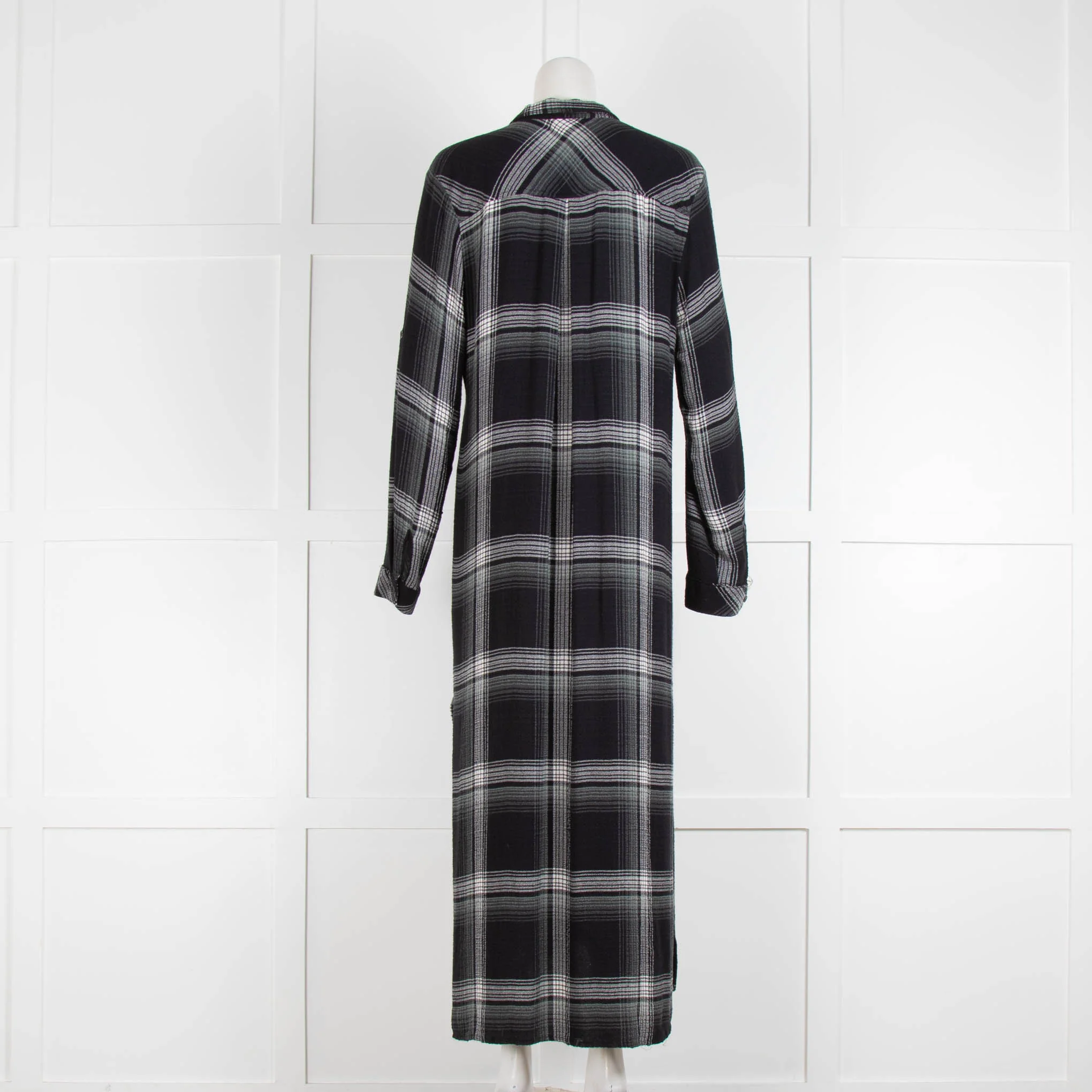 Bella Dahl Black And White Check Shirt Maxi Dress - Image 3