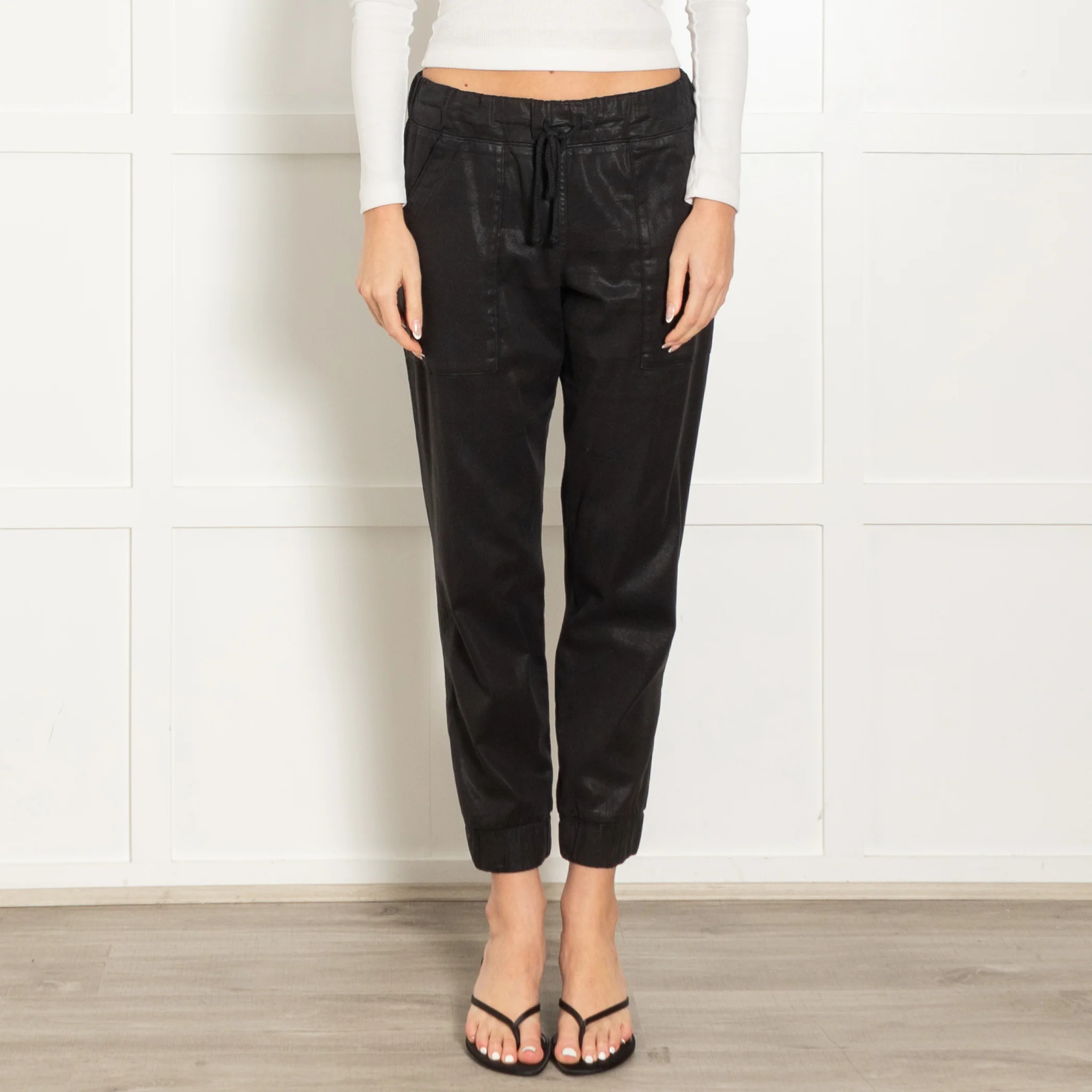 Bella Dahl Black Coated Joggers - Image 2
