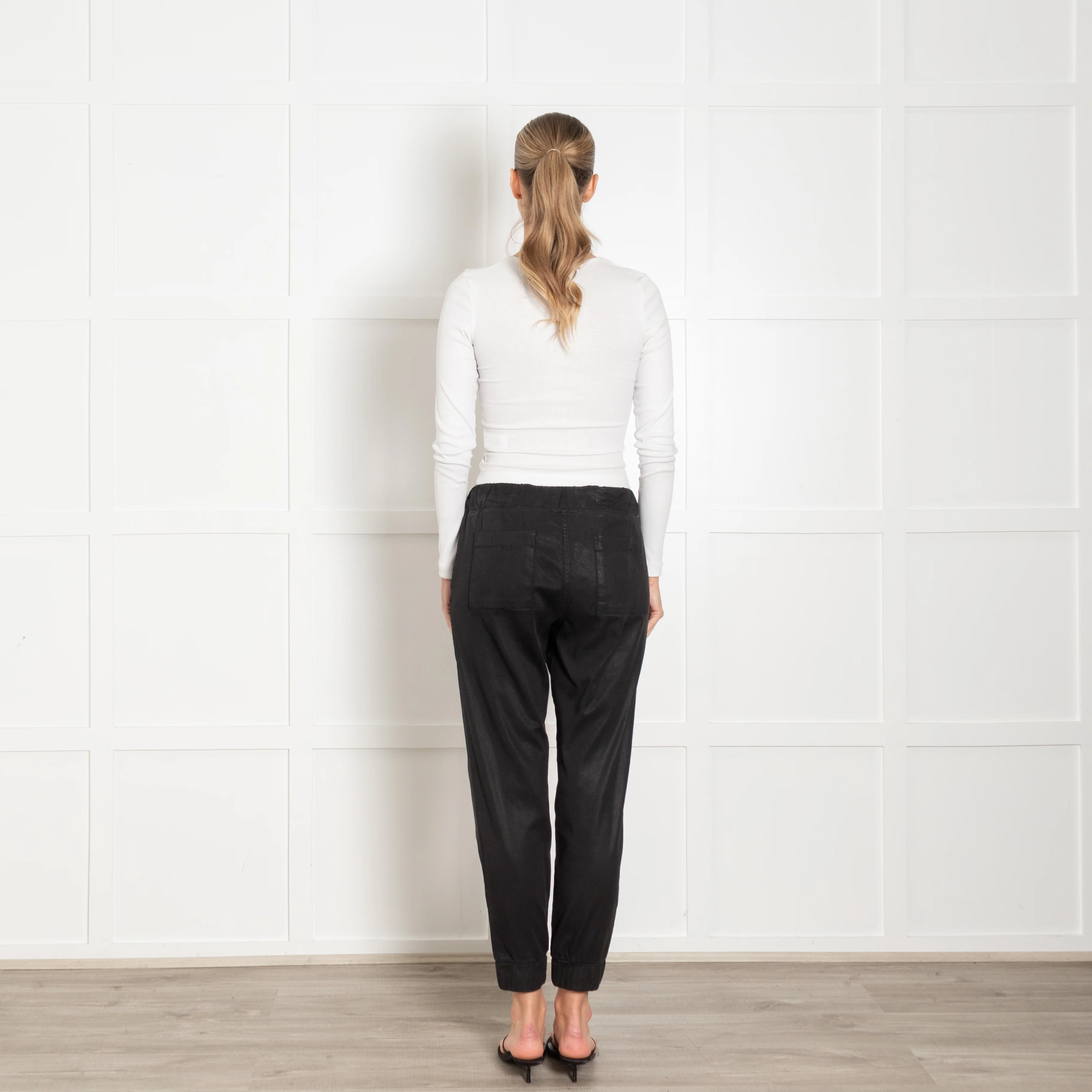 Bella Dahl Black Coated Joggers - Image 5