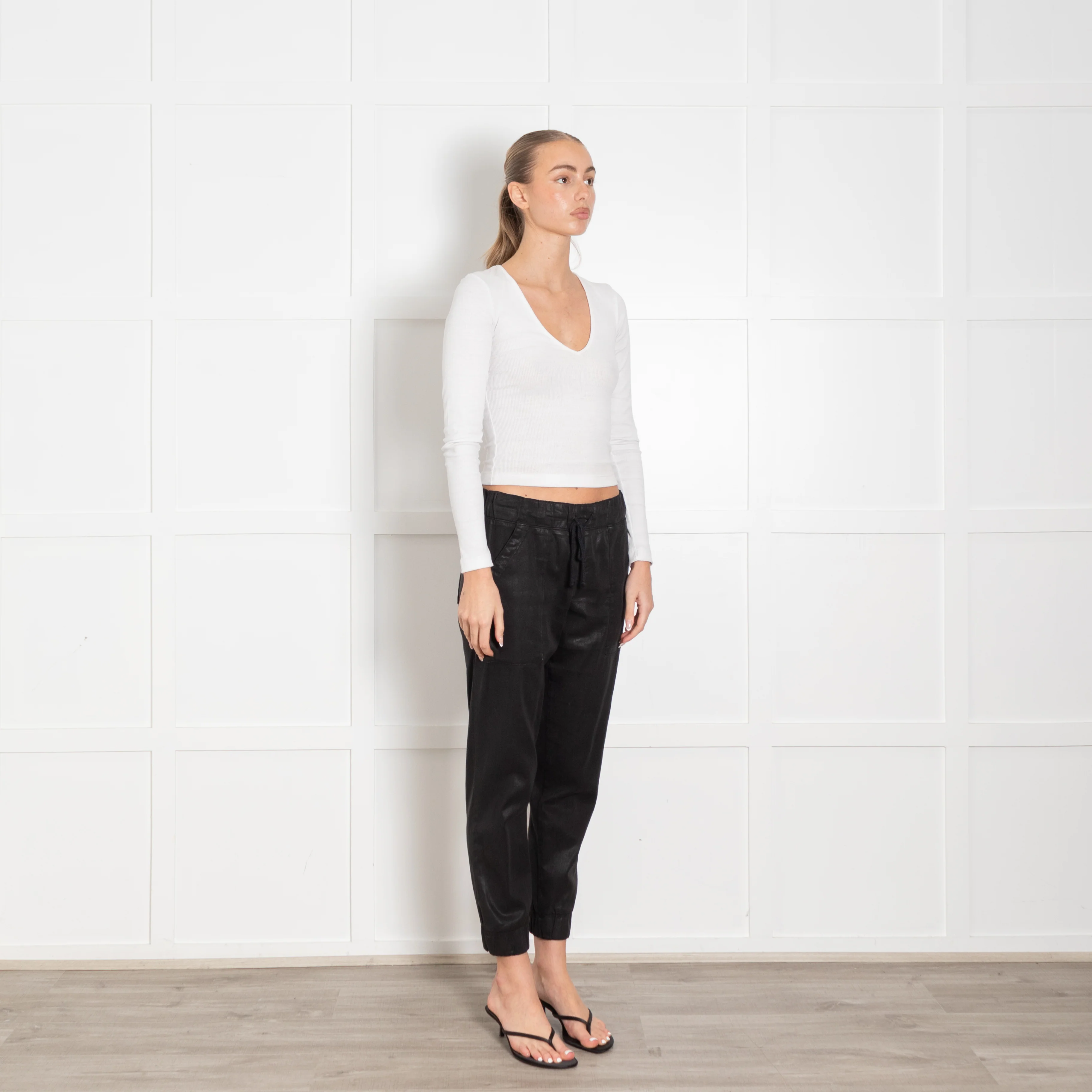 Bella Dahl Black Coated Joggers - Image 7