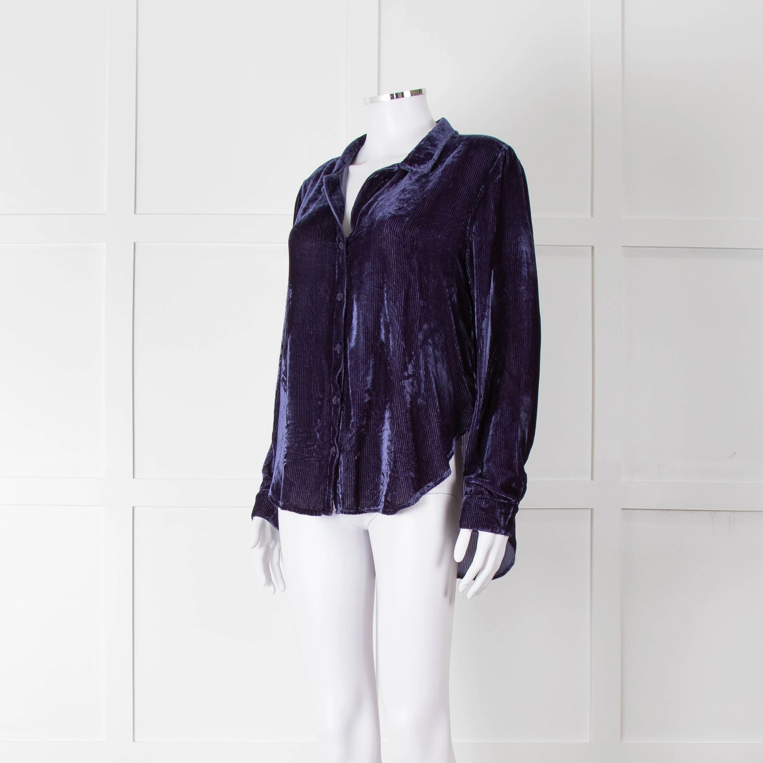 Bella Dahl Blue Velvet Corduroy Shirt - Image 8