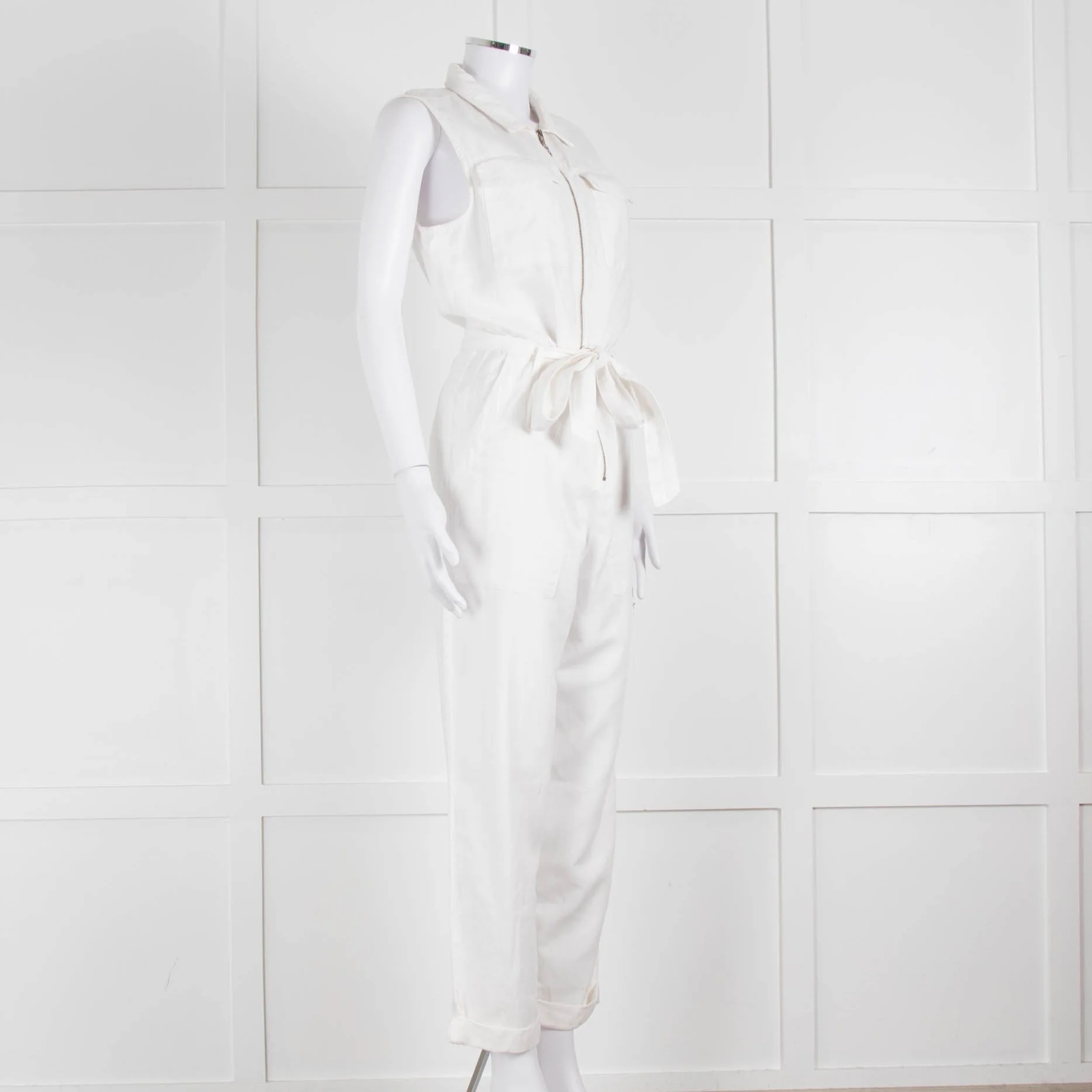 Bella Dahl White Cotton Sleeveless Jumpsuit - Image 2