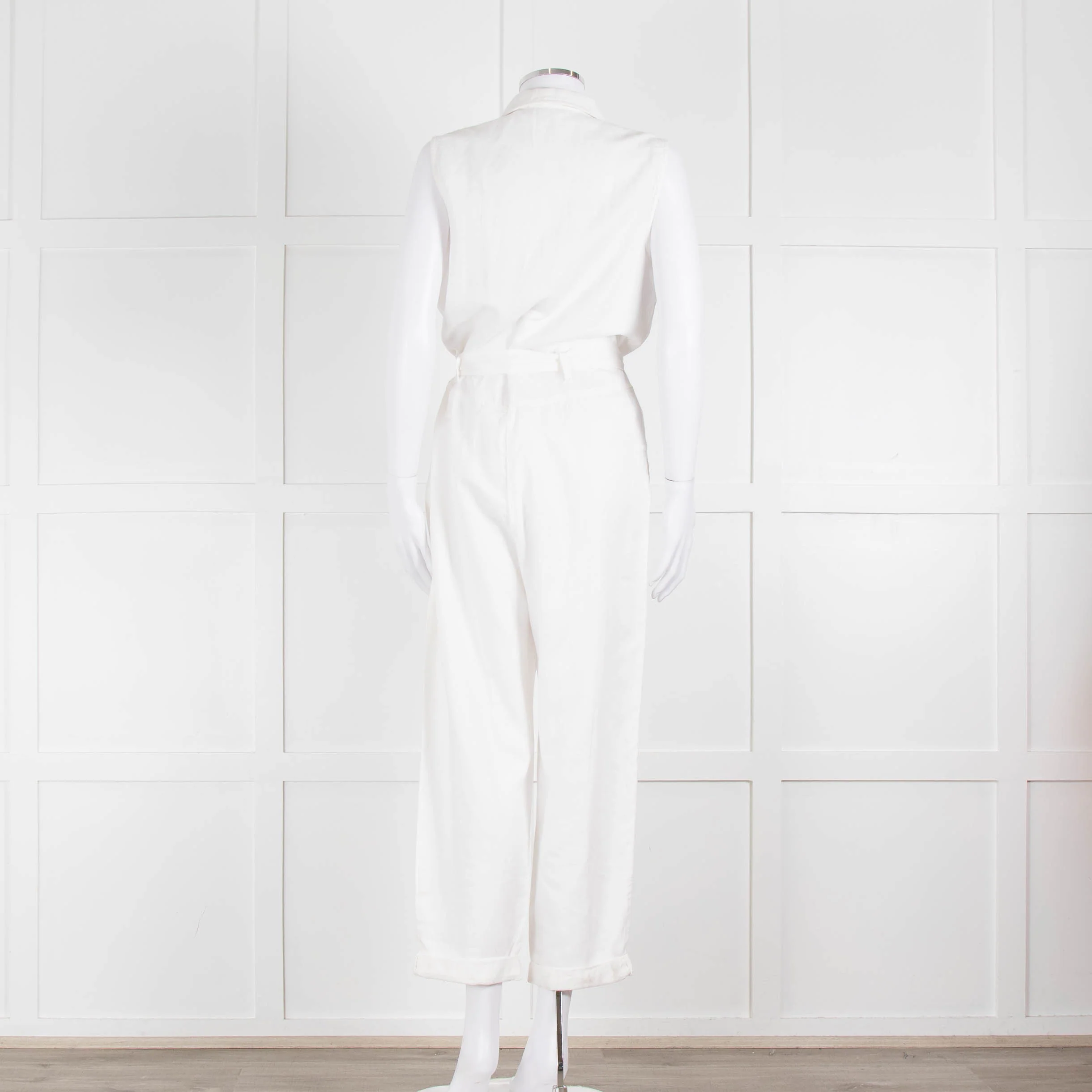 Bella Dahl White Cotton Sleeveless Jumpsuit - Image 5