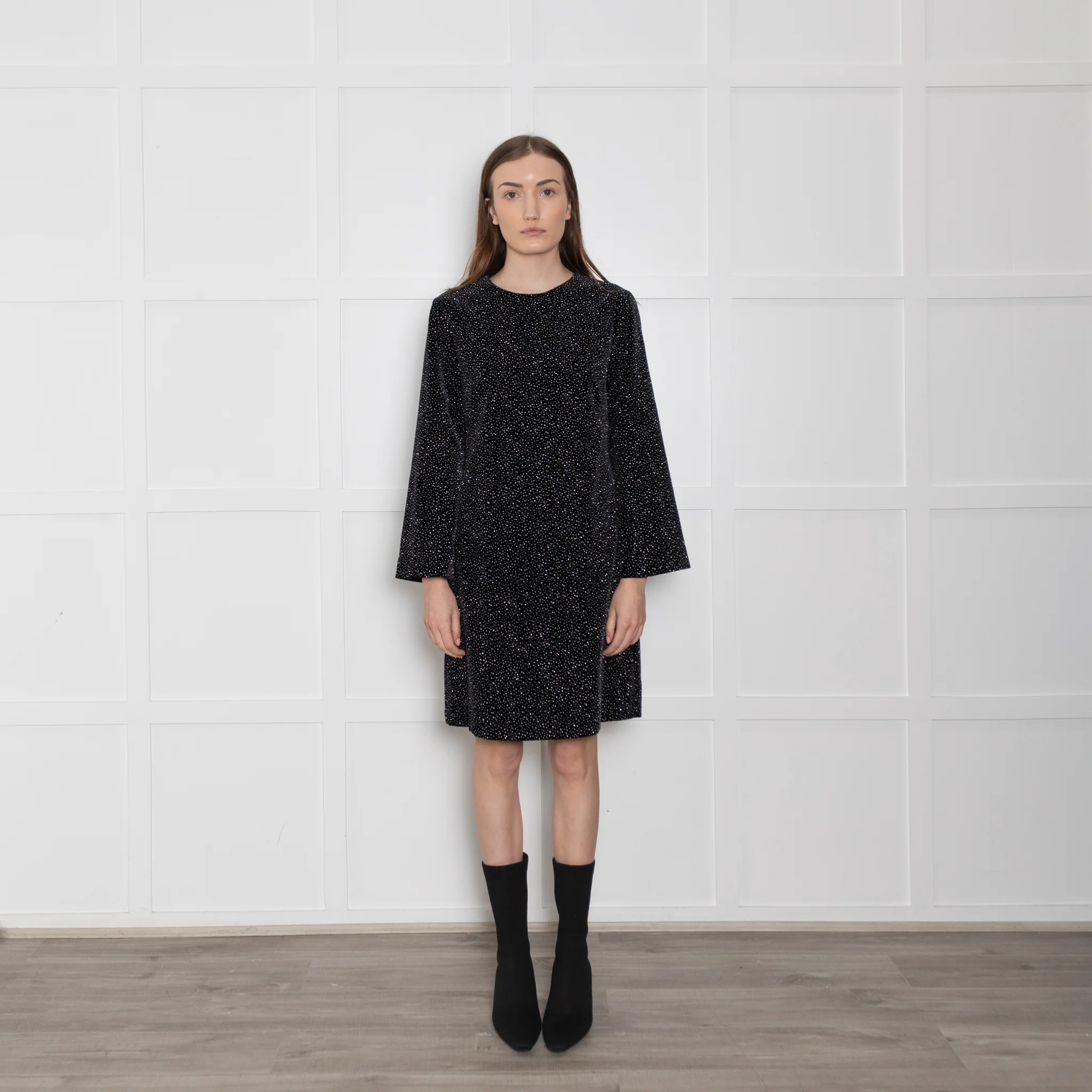 Bella Freud Black Sparkle Mini Dress