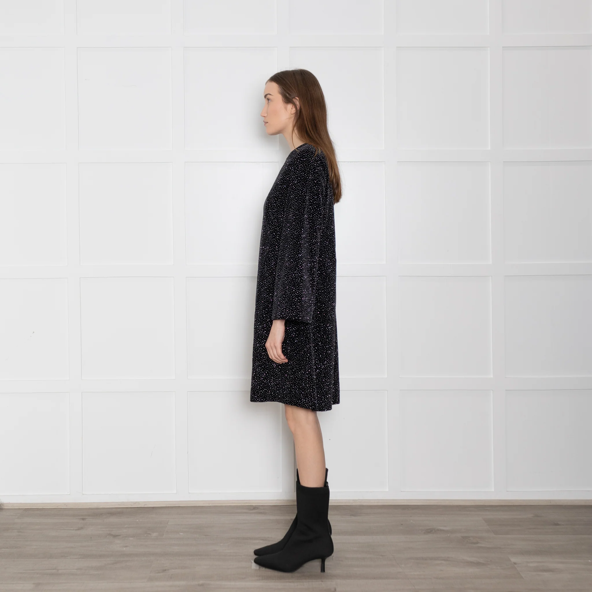 Bella Freud Black Sparkle Mini Dress - Image 4