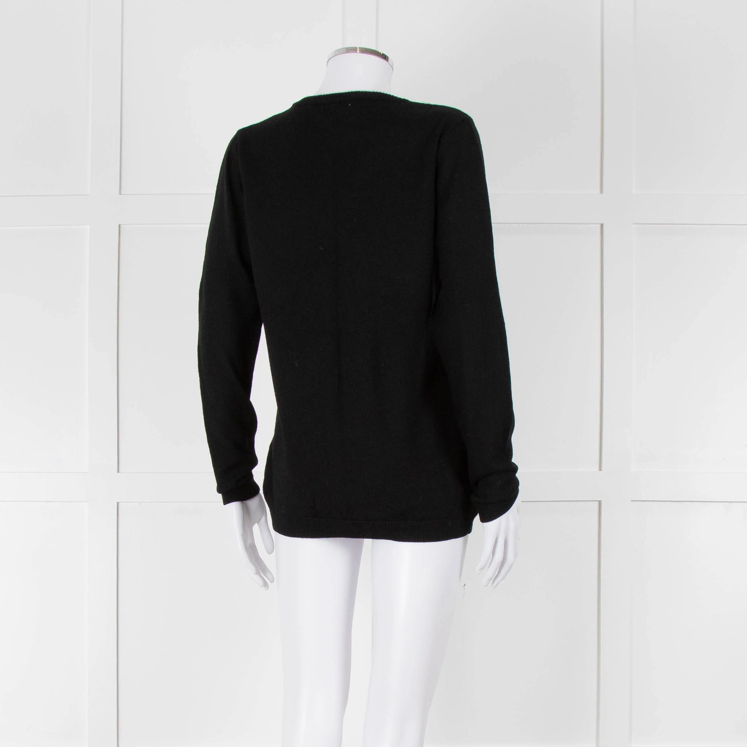 Bella Freud Black Wool Dog Motif Jumper - Image 4