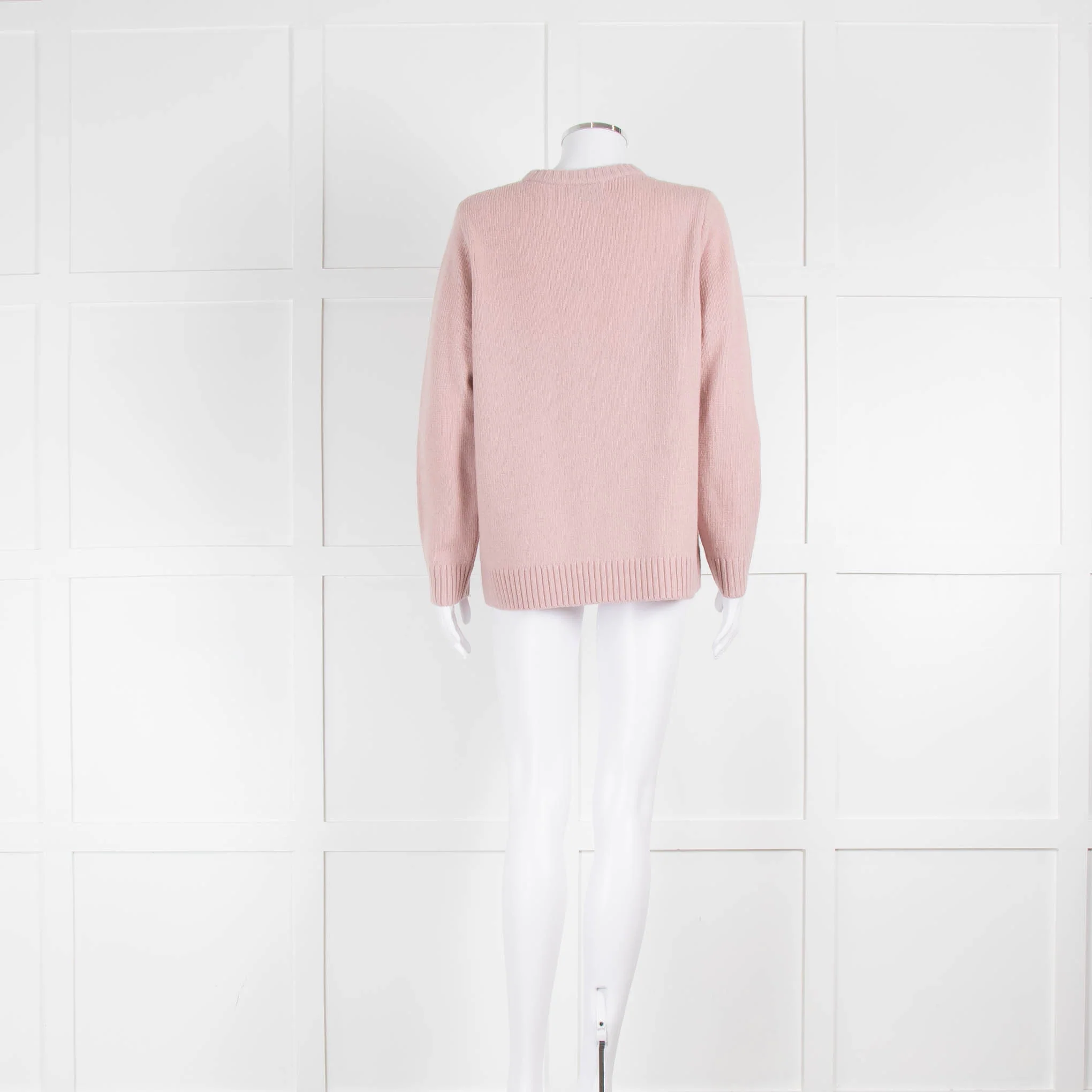 Bella Freud Blush Pink Love is the Drug Crewneck Sweater - Image 3