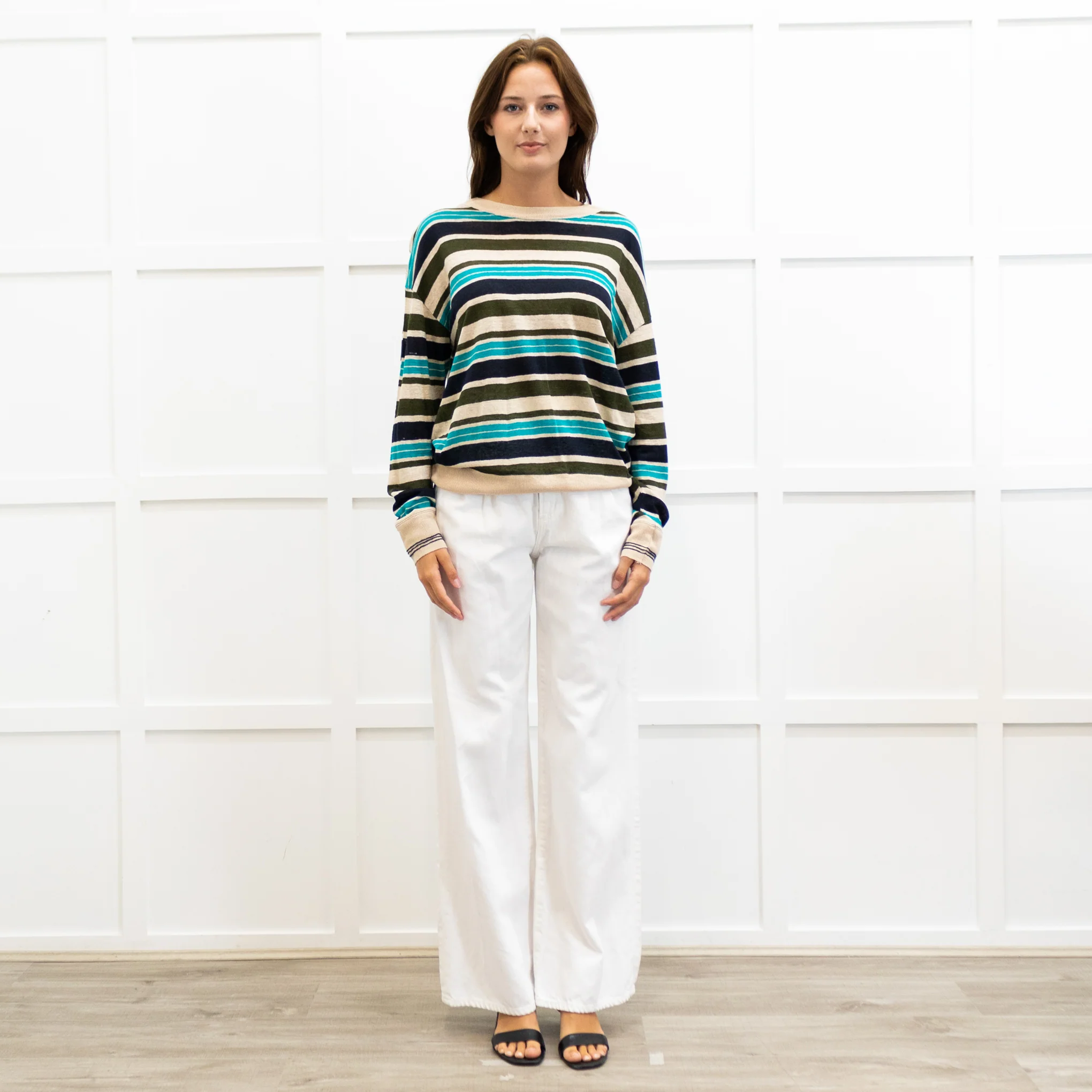Bellerose Beige Striped Linen Top