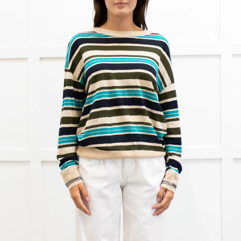 Bellerose Beige Striped Linen Top - Image 2