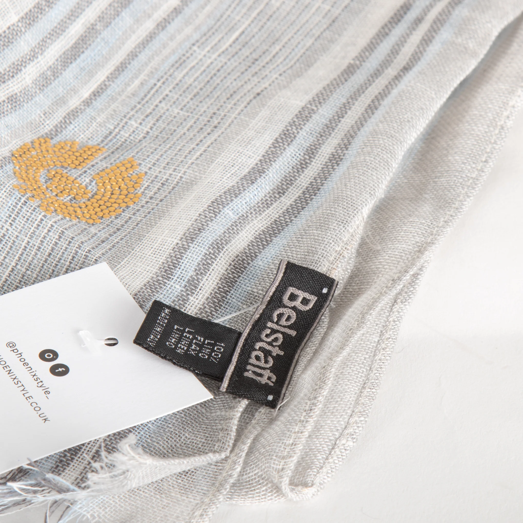 Belstaff Blue Toned Stripe Scarf - Image 3