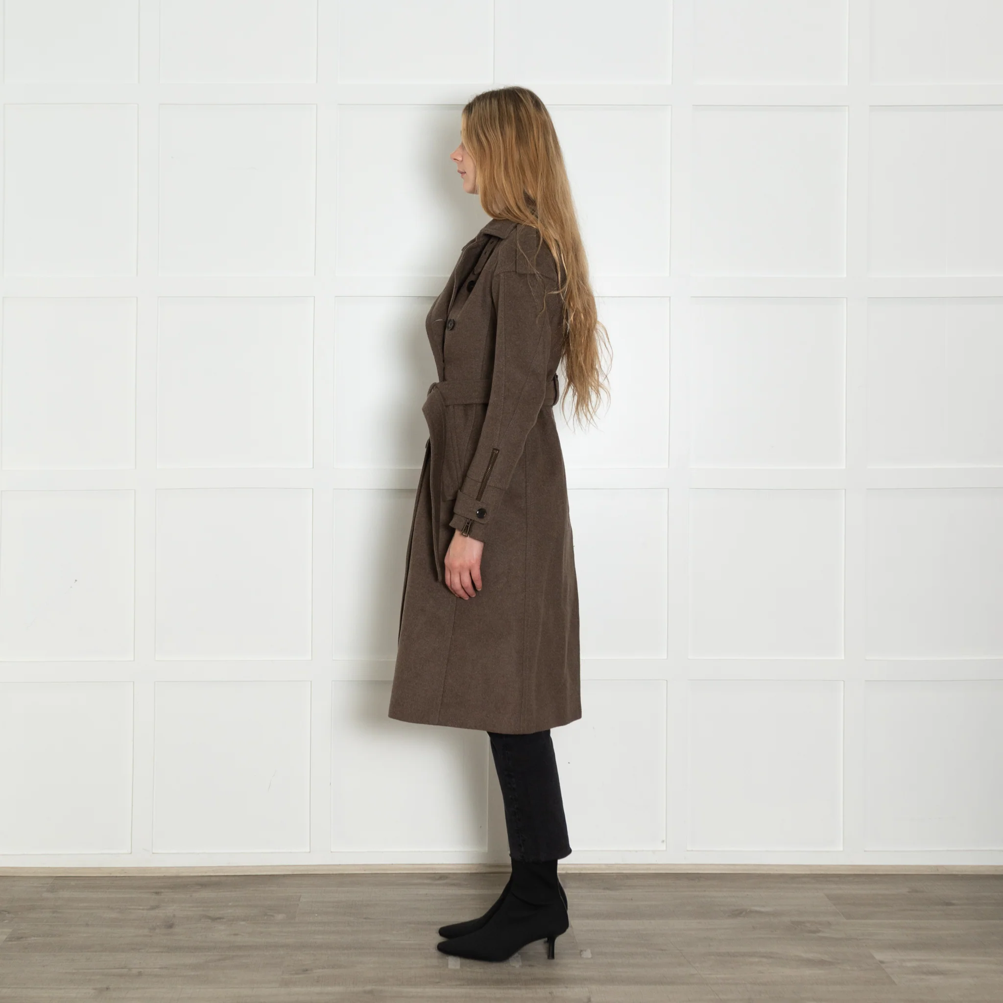 Belstaff Khaki Utility Style Wool Coat - Image 4