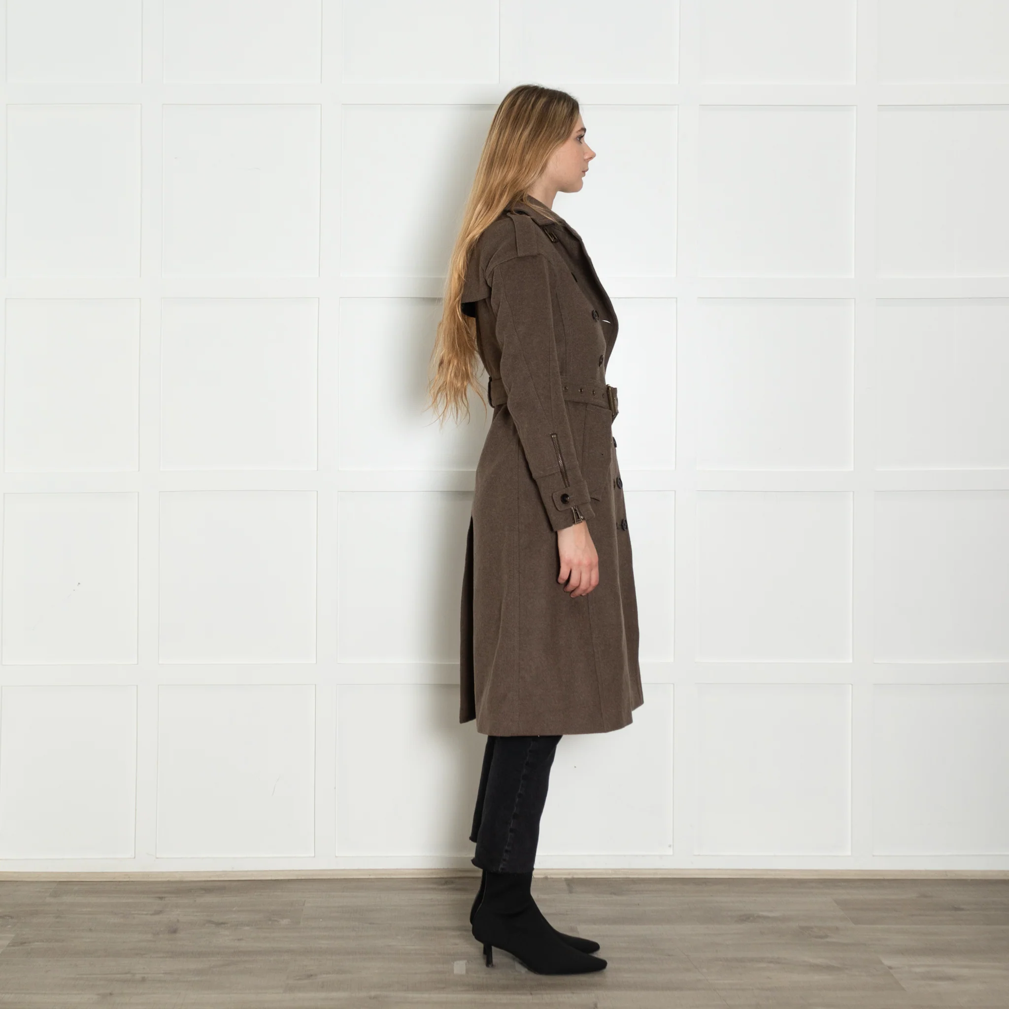 Belstaff Khaki Utility Style Wool Coat - Image 6