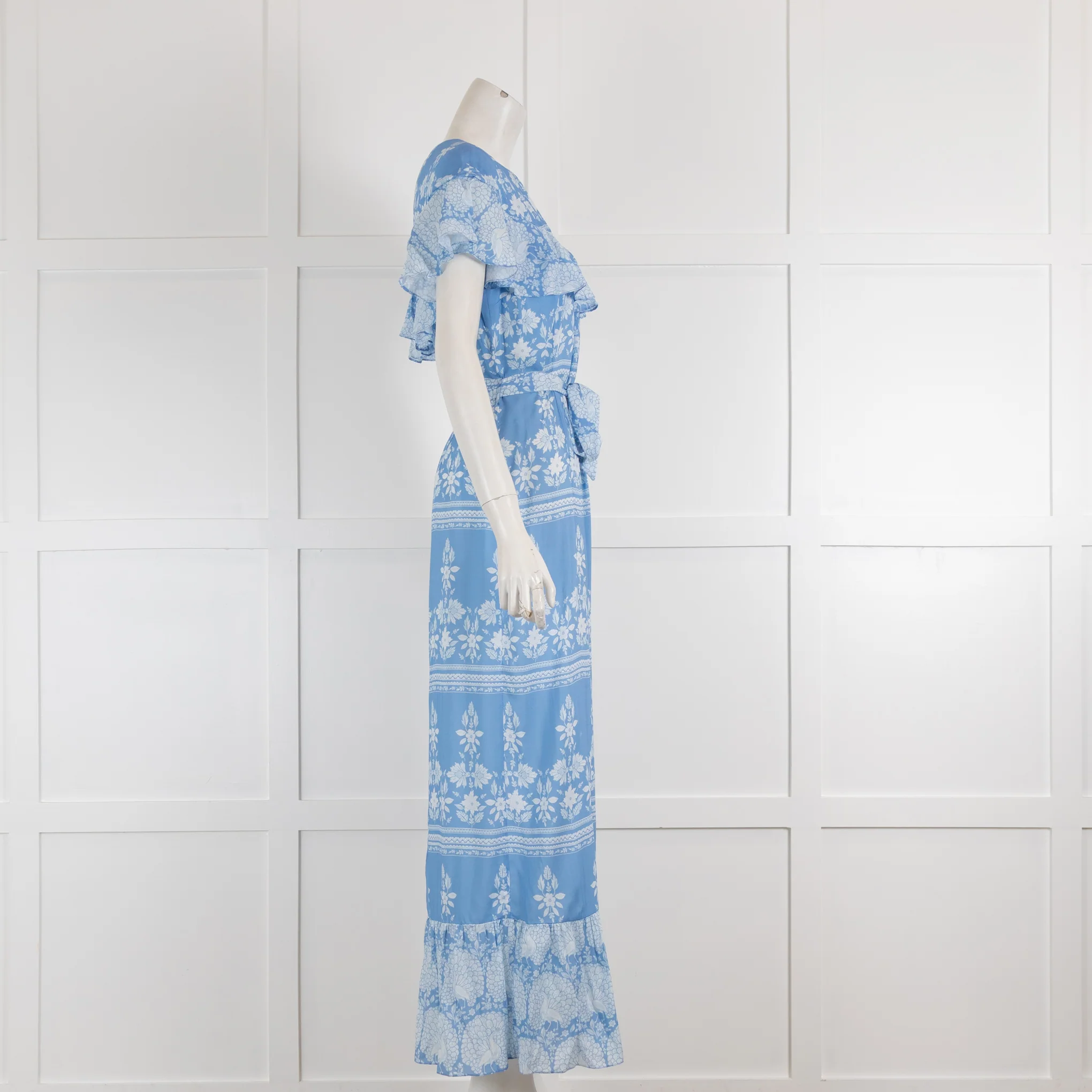 Beulah London Blue Peacock Print Dress - Image 2