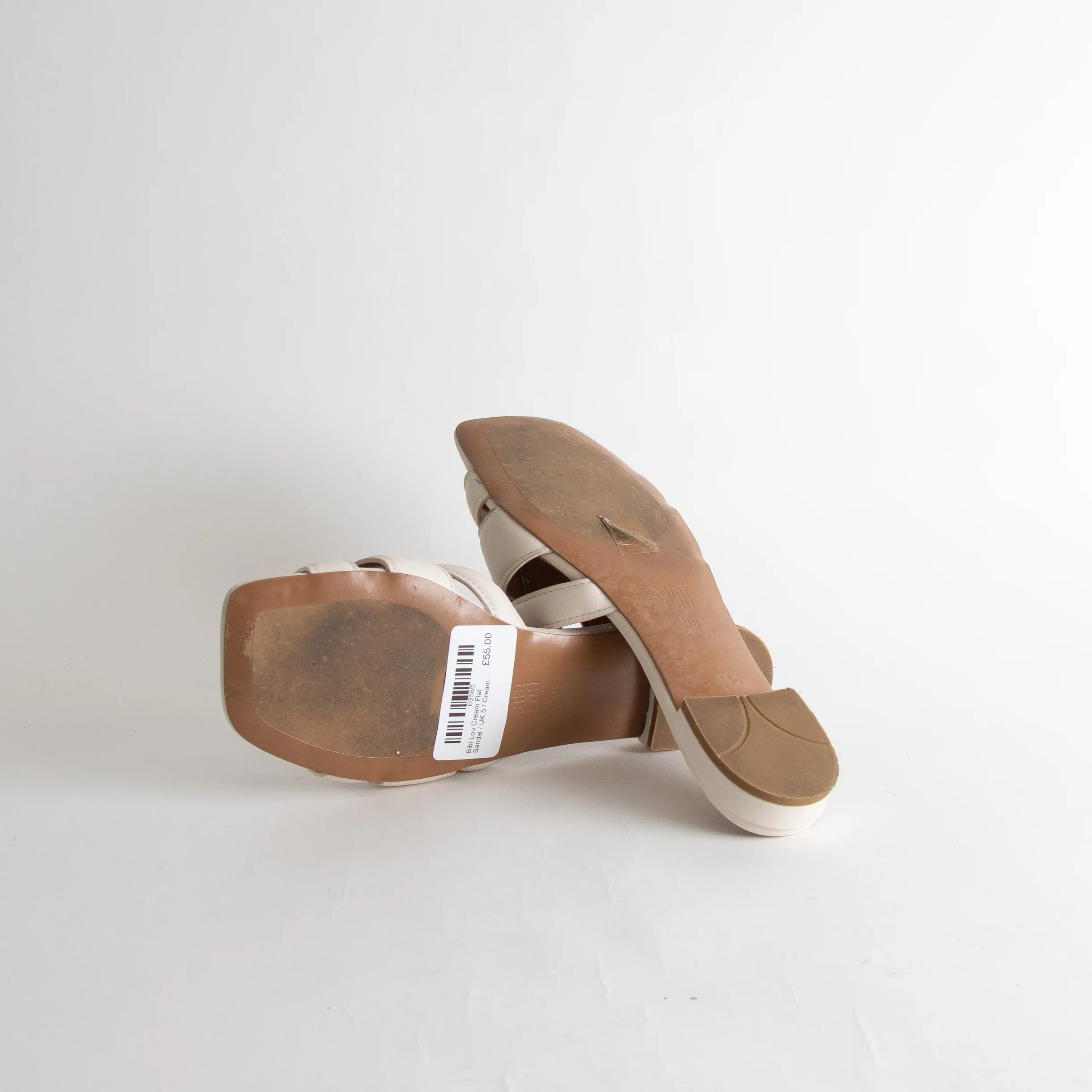 Bibi Lou Cream Flat Sandal - Image 6