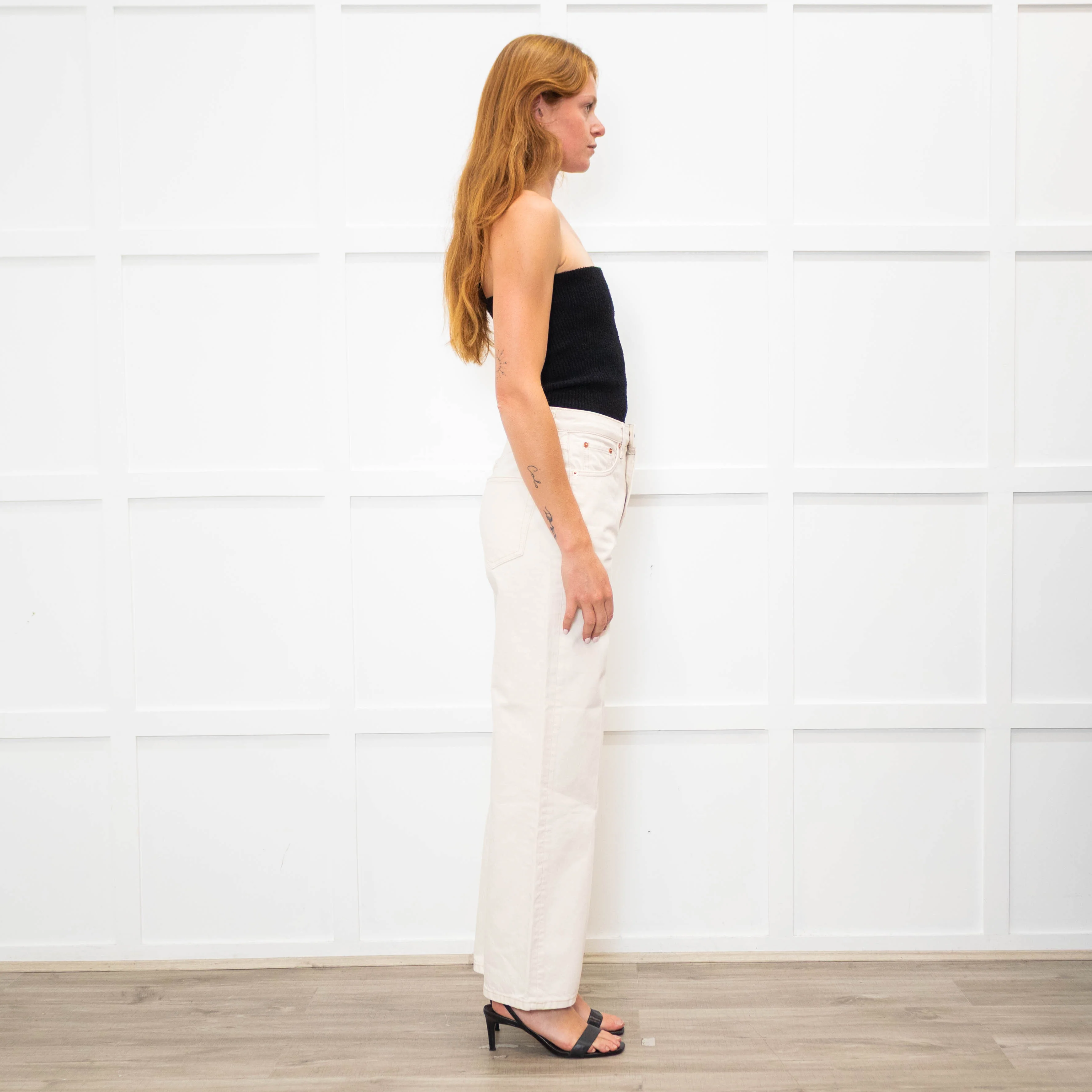 Bimba Y Lola Cream Culotte Fit Jeans - Image 6