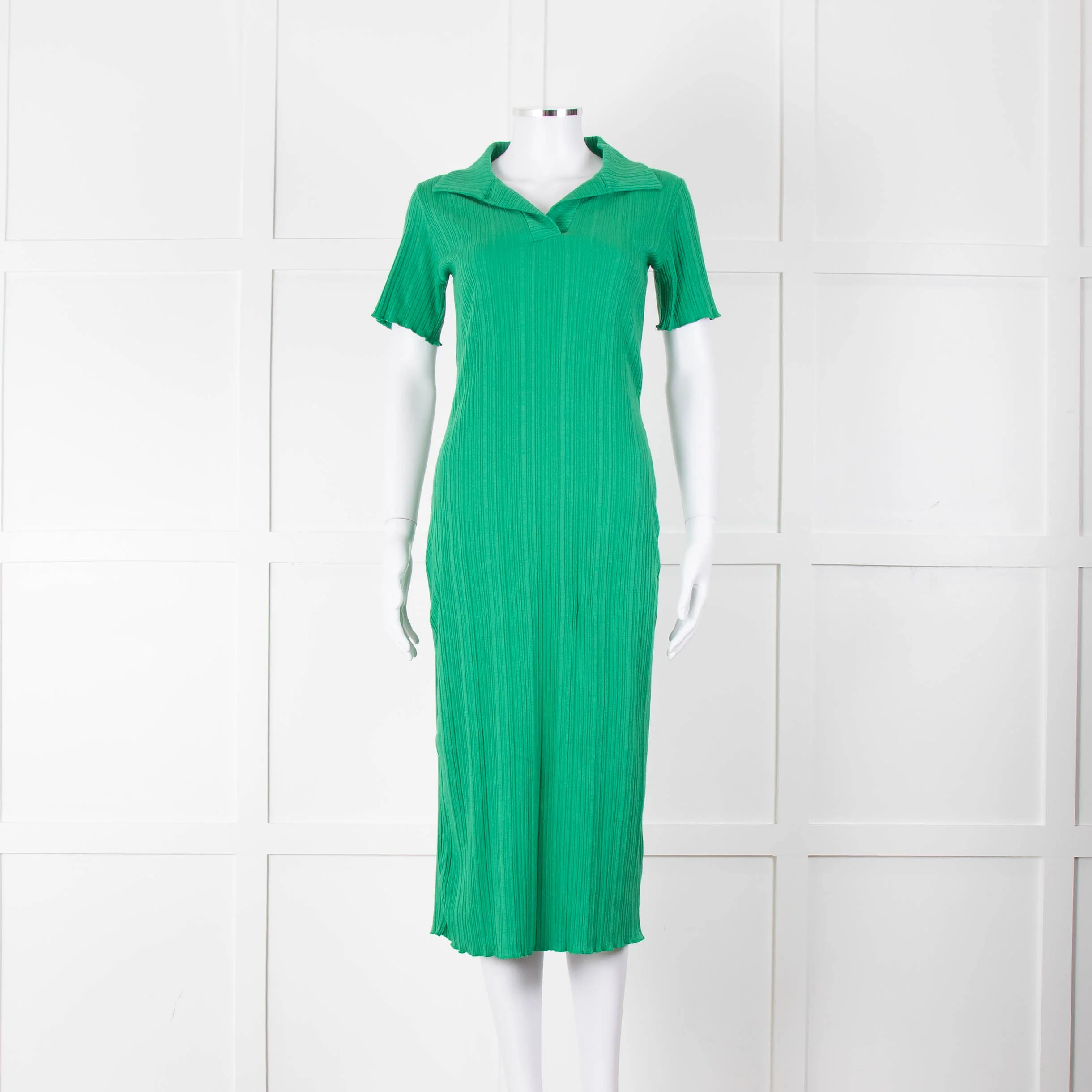 Bimba y Lola Green Collared T-Shirt Midi Dress