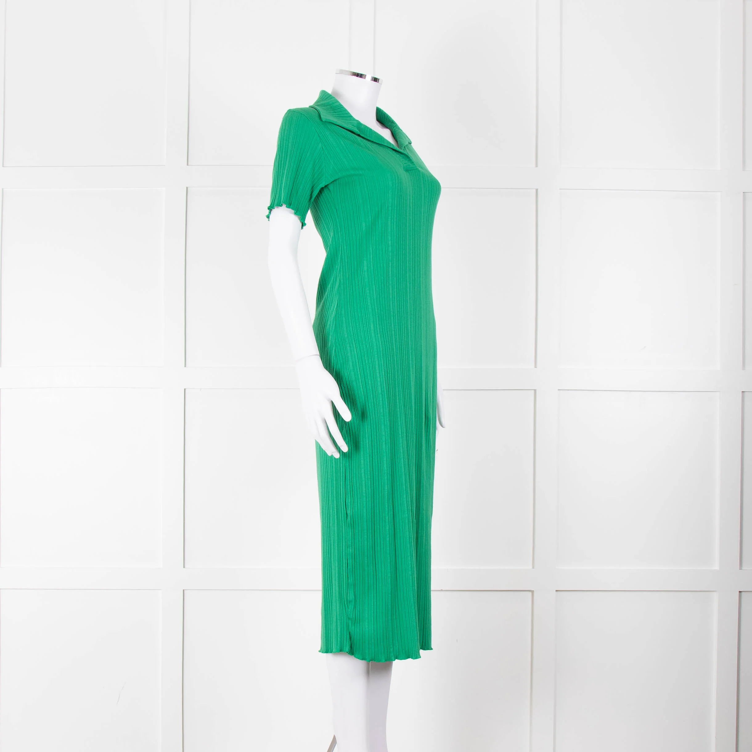 Bimba y Lola Green Collared T-Shirt Midi Dress - Image 2