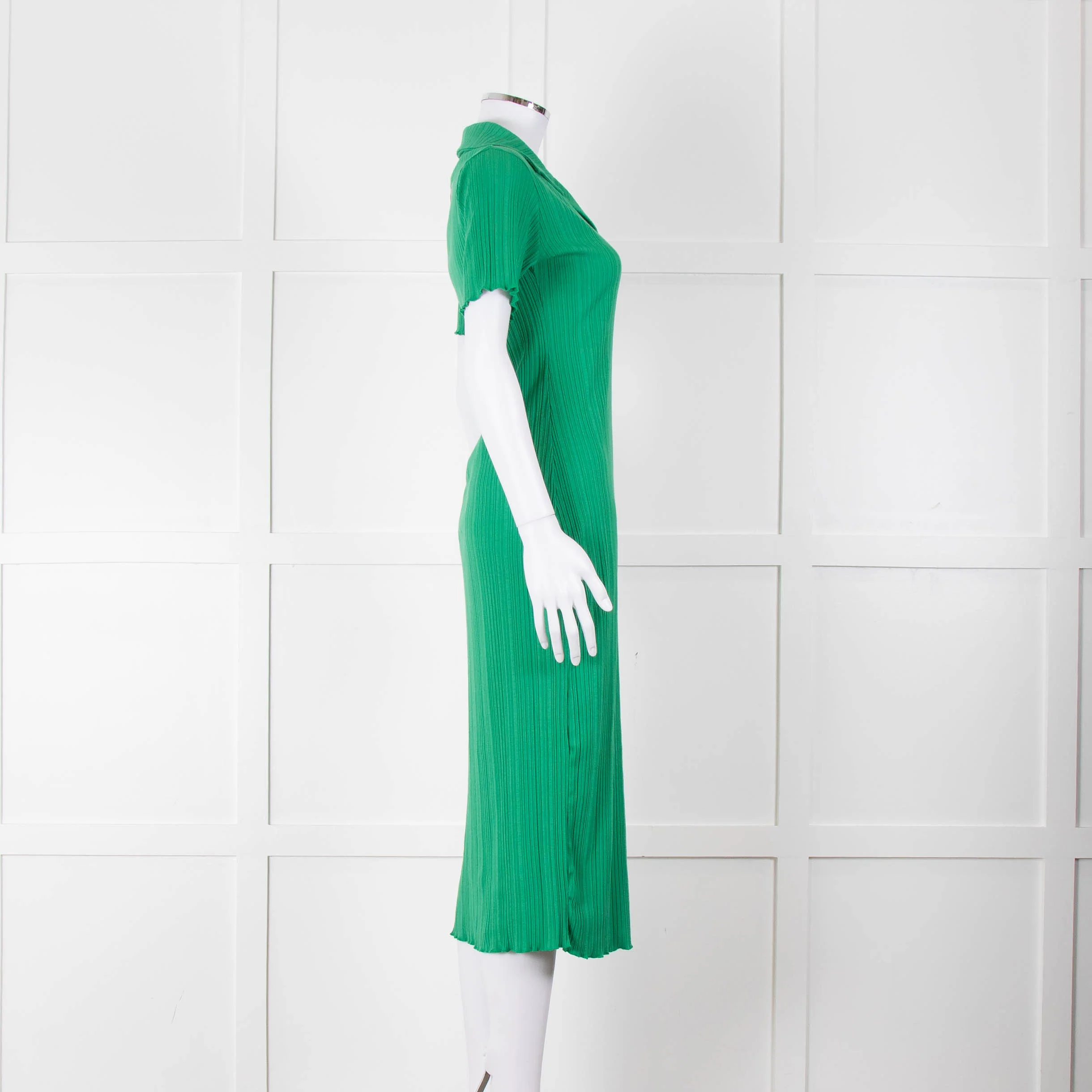 Bimba y Lola Green Collared T-Shirt Midi Dress - Image 3