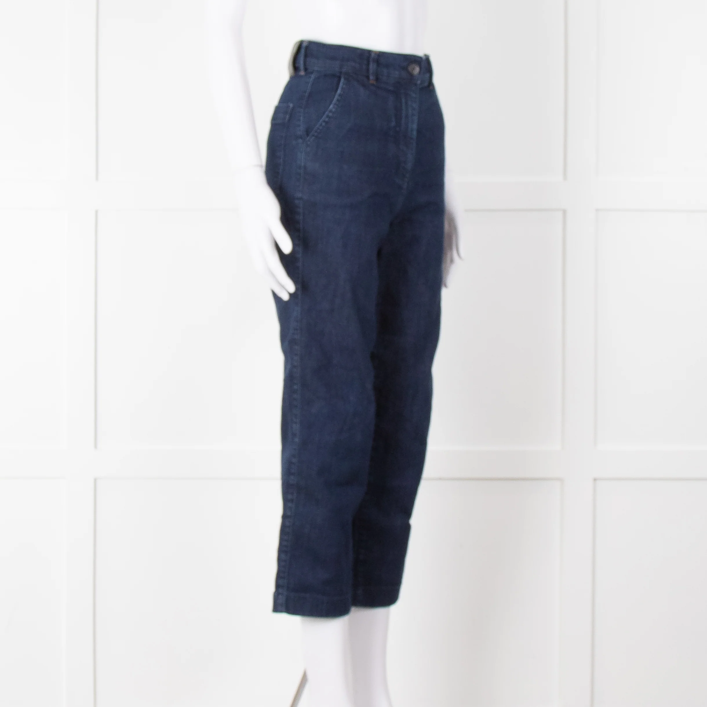 Bimba Y Lola Navy High Waisted Wide Leg Jeans - Image 2