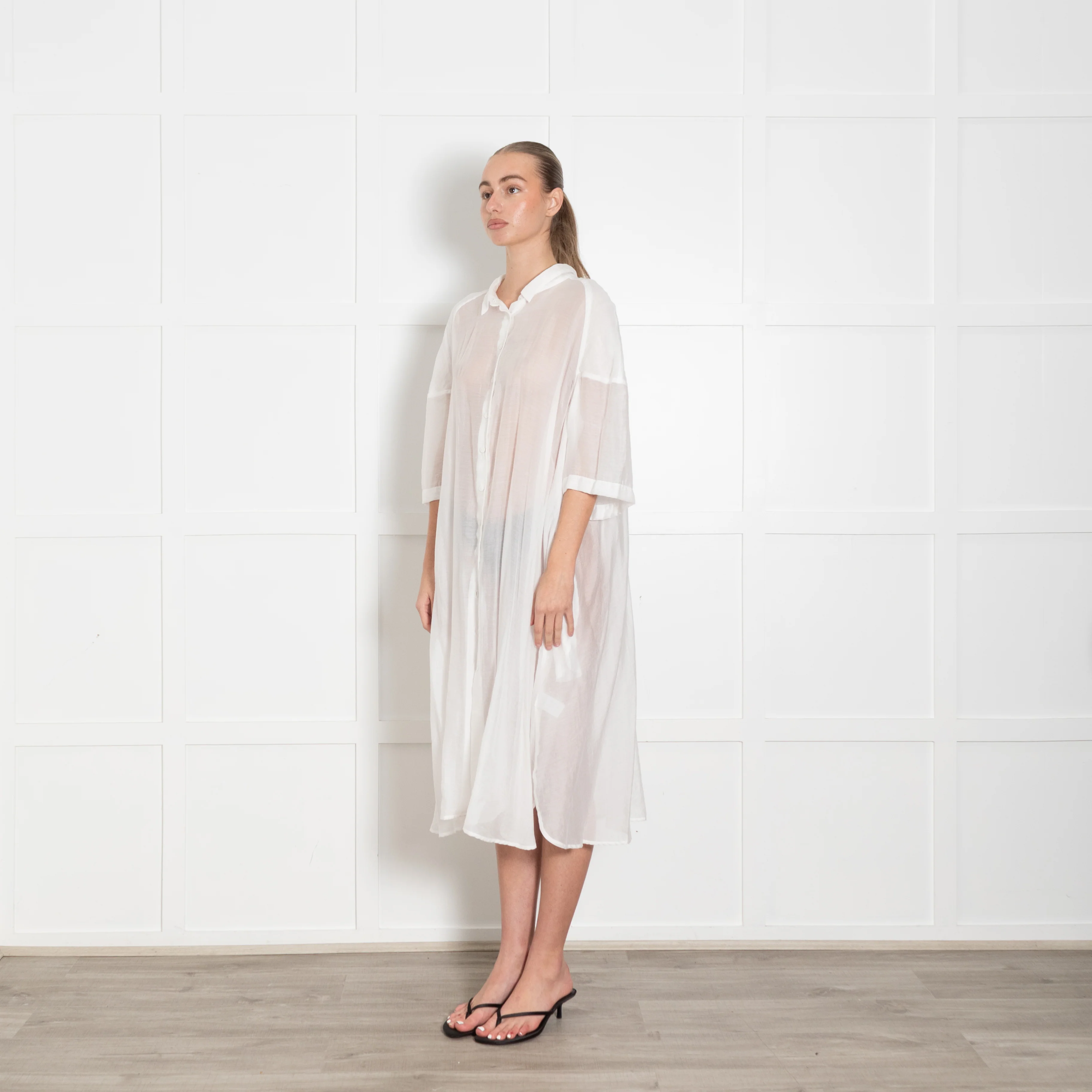Rundholz Black Label White Sheer Shortsleeve Dress - Image 3