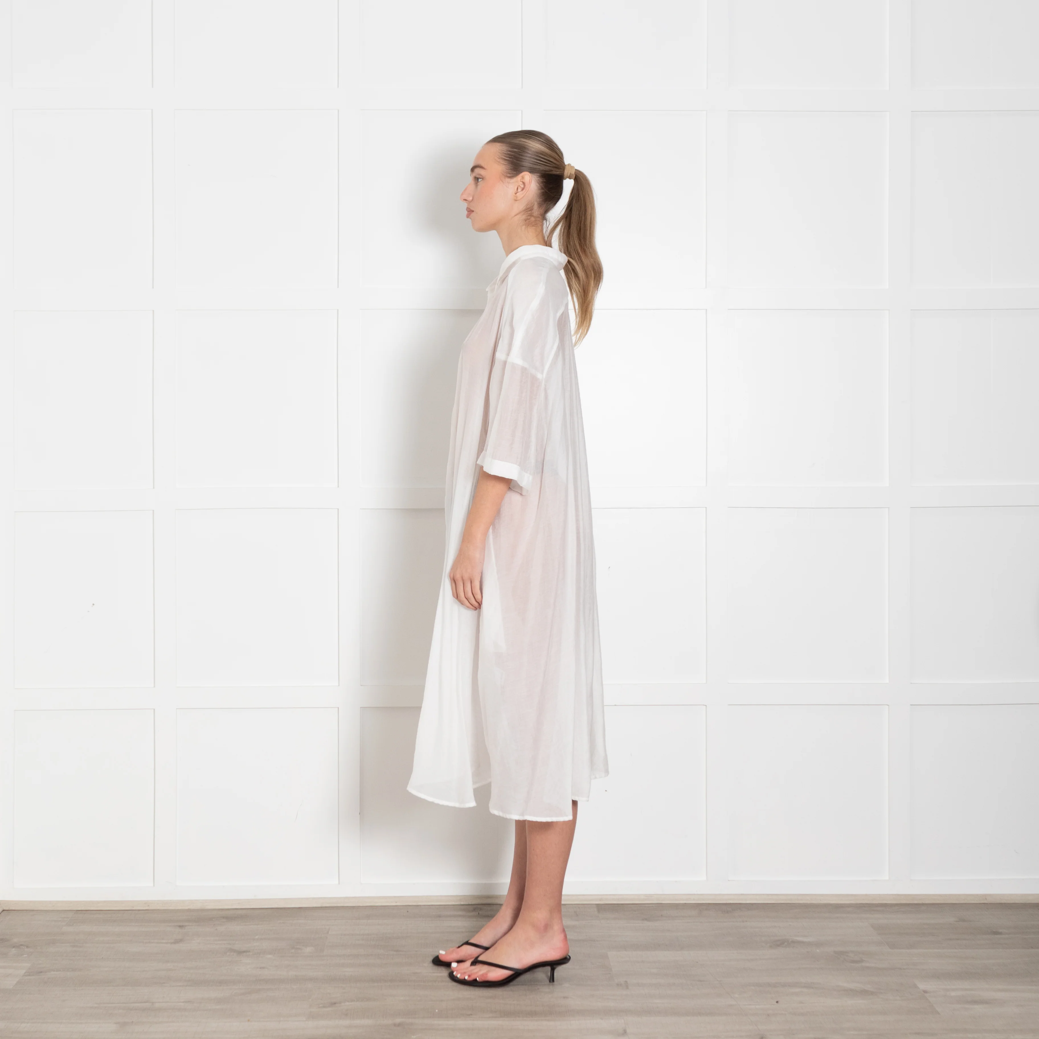 Rundholz Black Label White Sheer Shortsleeve Dress - Image 4