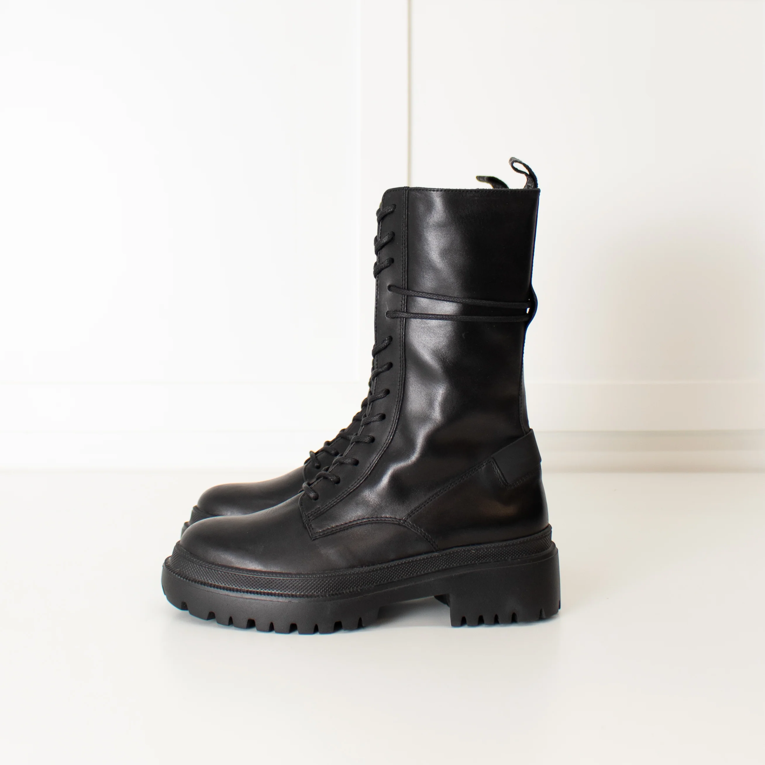 Bogner Black Leather High Boots - Image 3