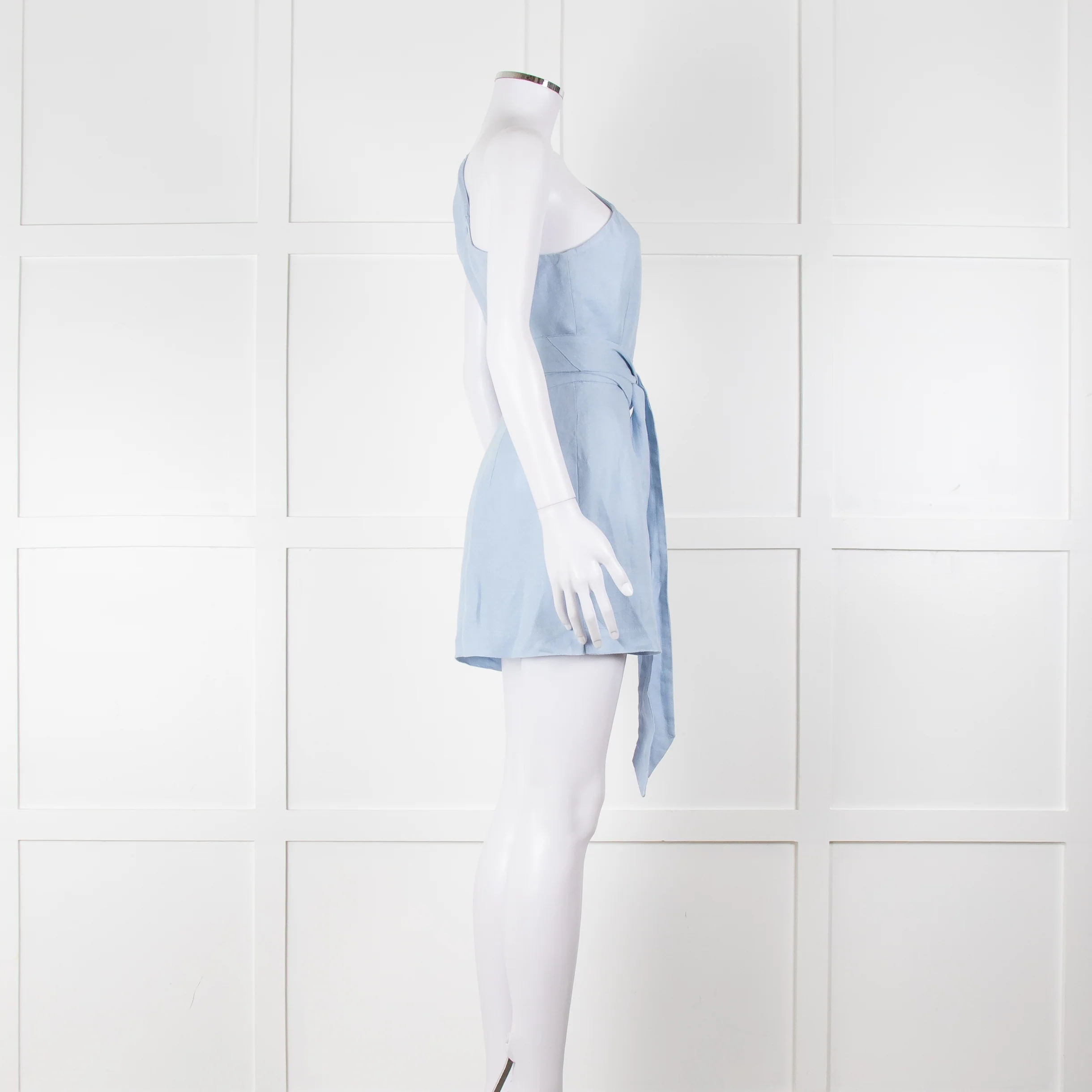 Bondi Born Sky Blue Linen Mini Dress - Image 3