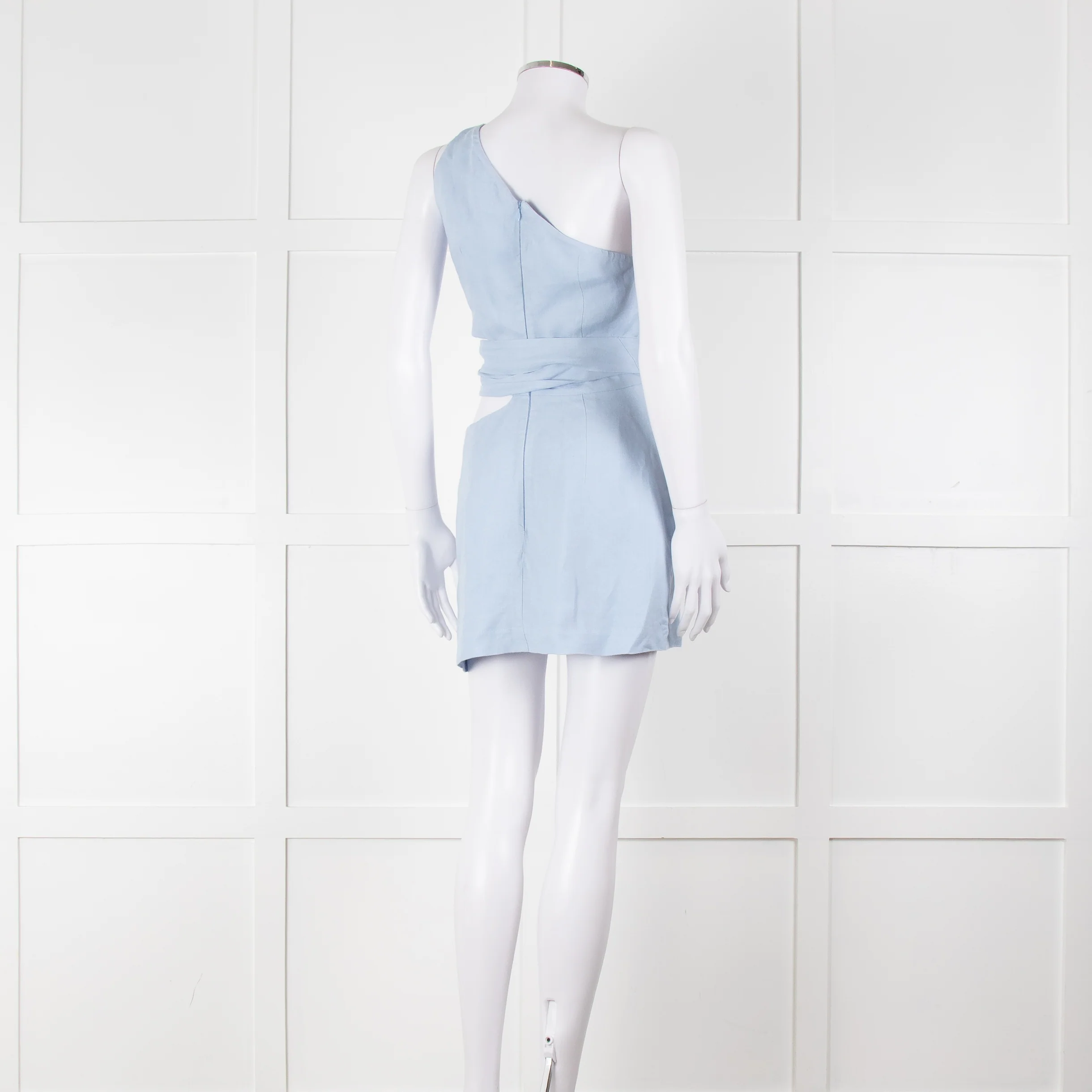 Bondi Born Sky Blue Linen Mini Dress - Image 4