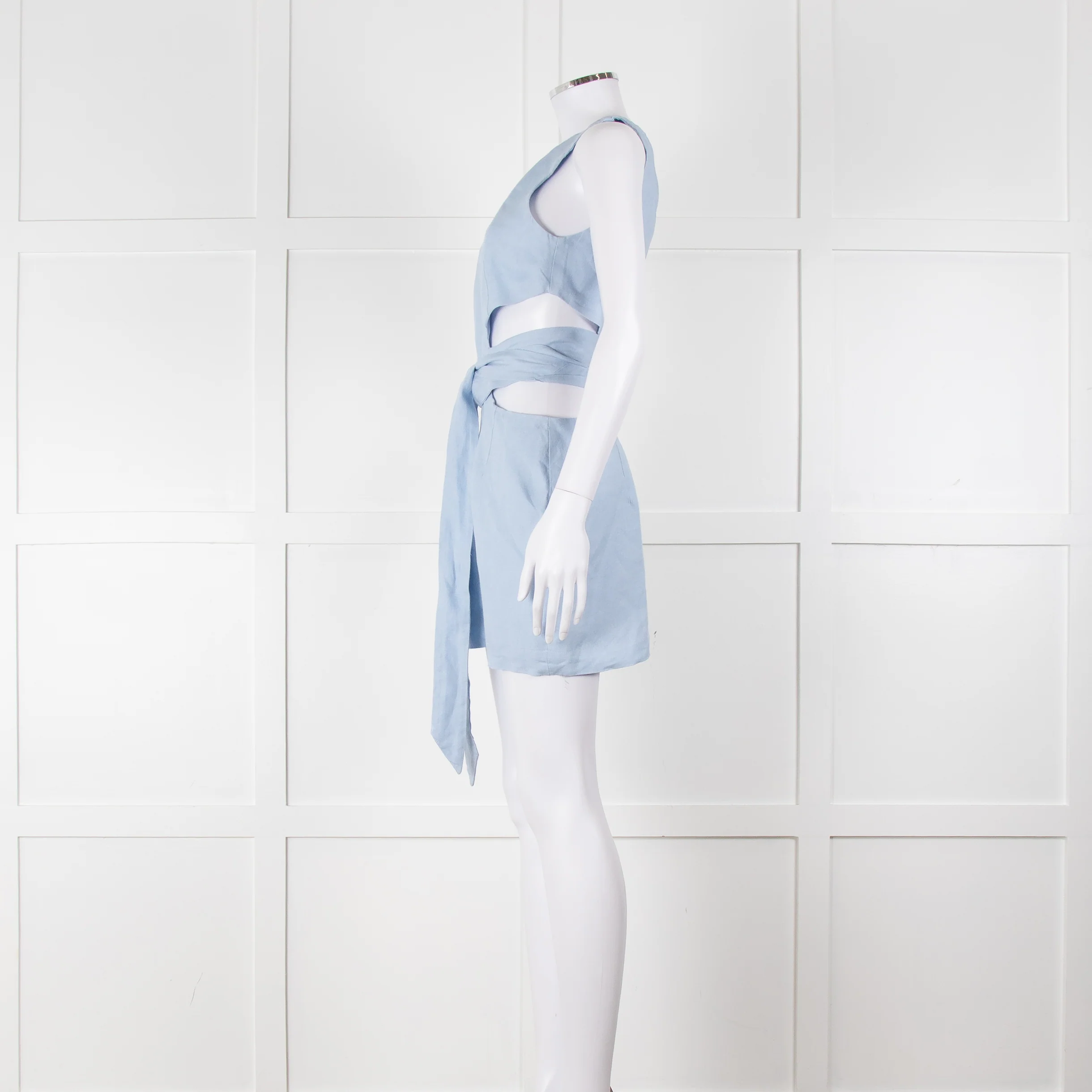 Bondi Born Sky Blue Linen Mini Dress - Image 7