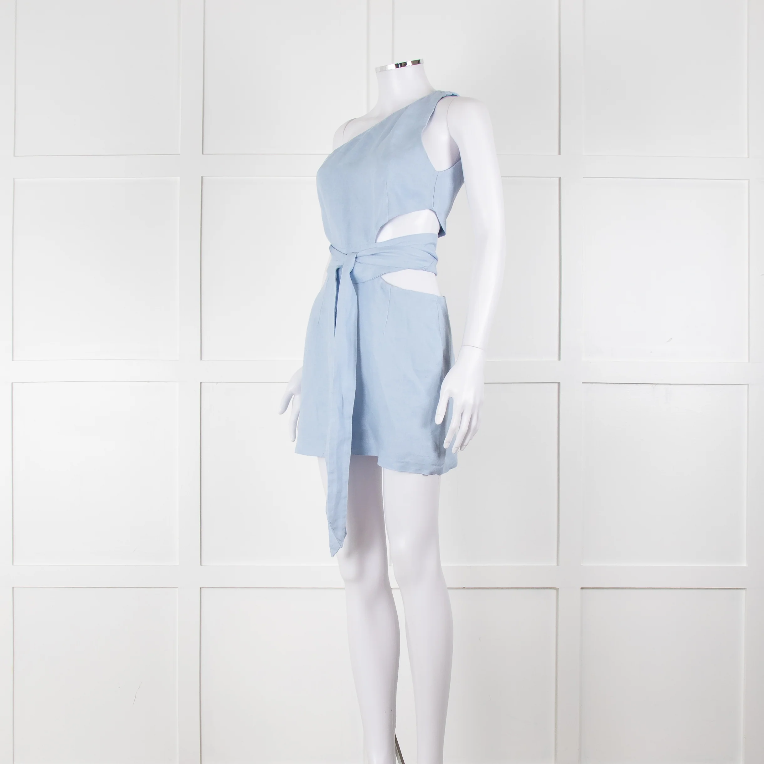 Bondi Born Sky Blue Linen Mini Dress - Image 8