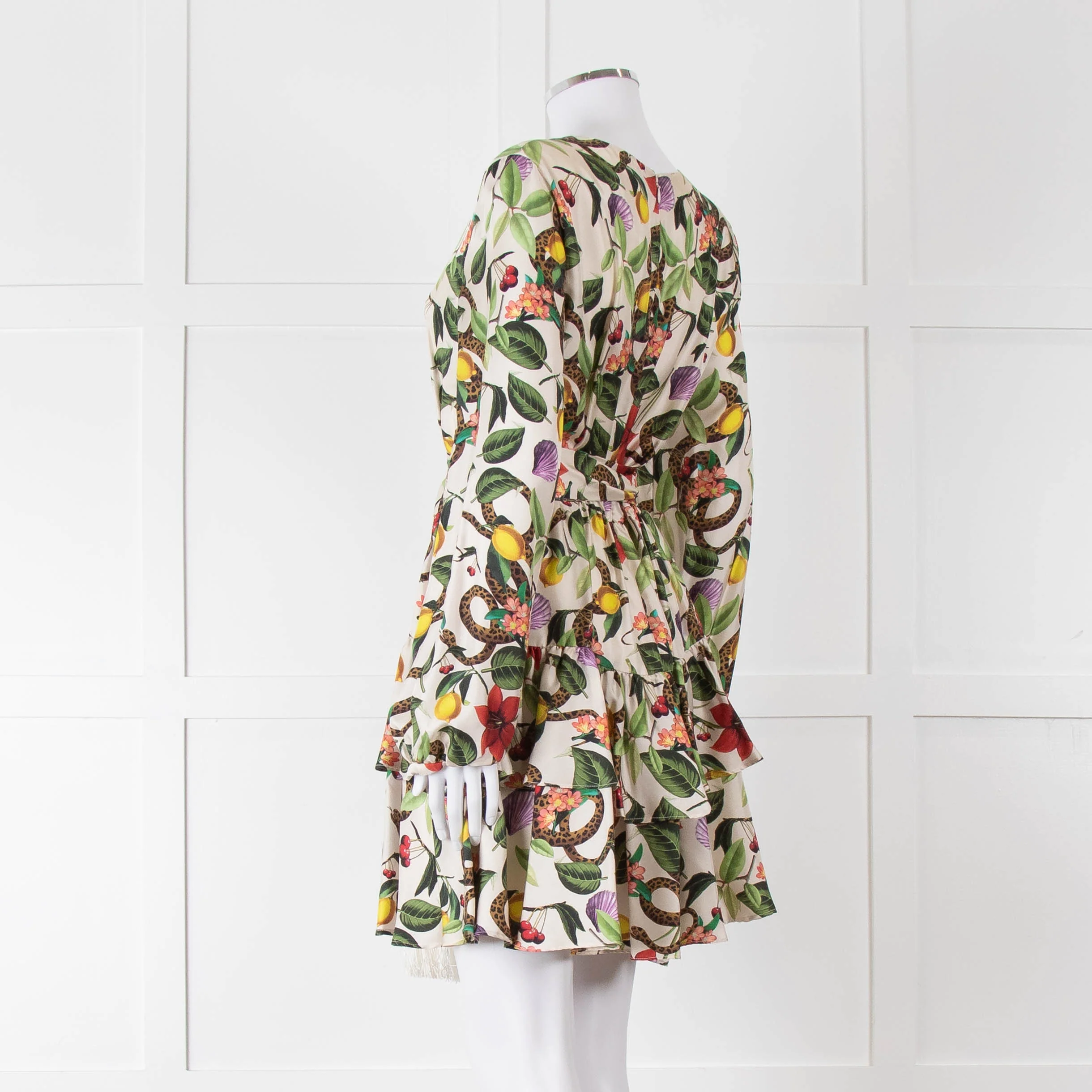 Borgo De Nor Cream Green Paradise Print Mini Dress - Image 6